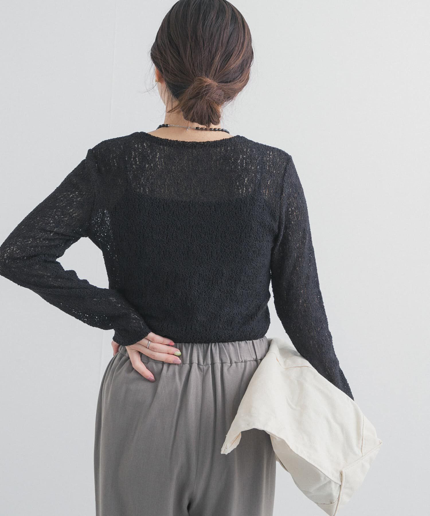 URBAN RESEARCH DOORS「カーリーラッセルレースロングスリーブTシャツ」|Tシャツ・カットソー|