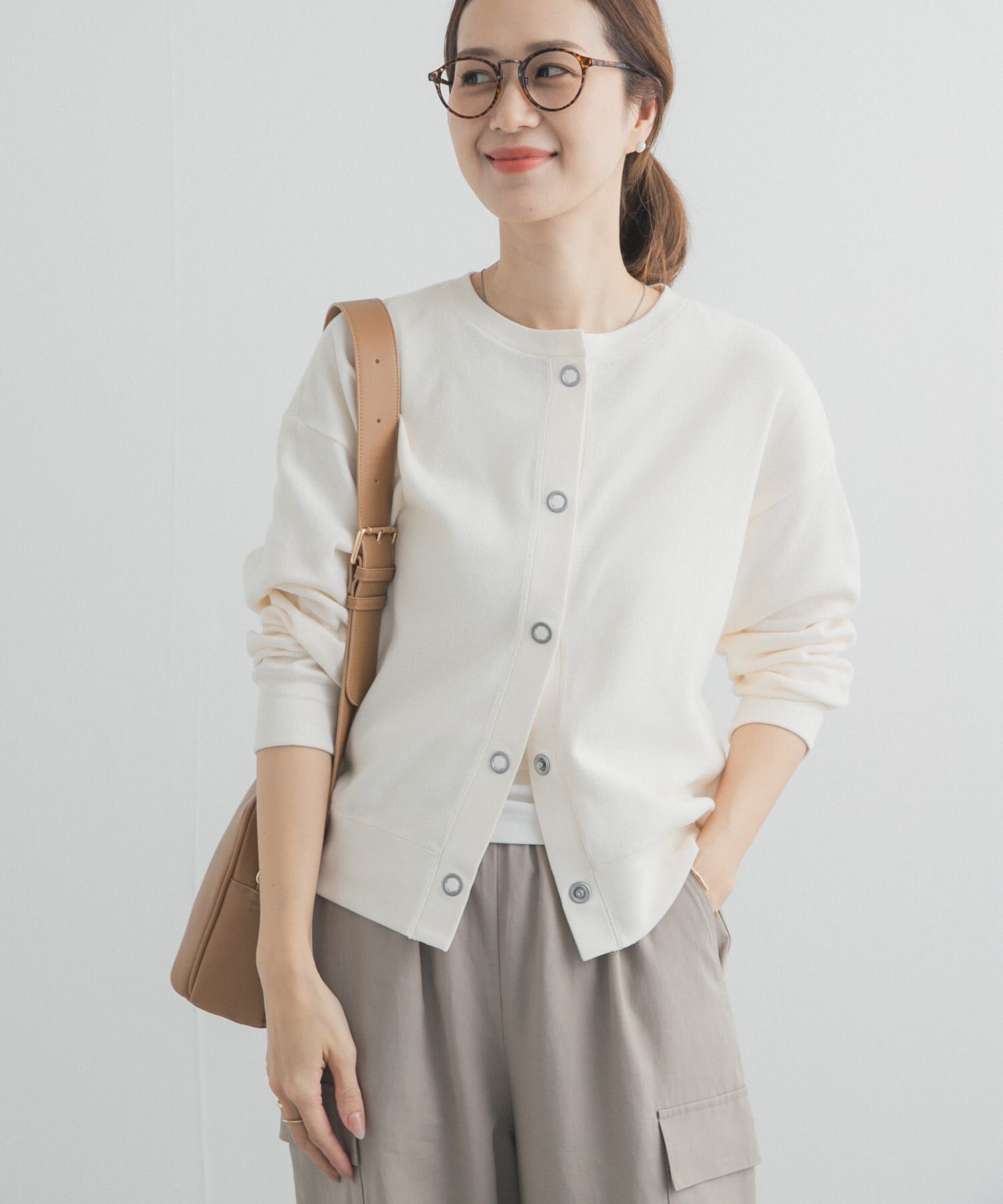 URBAN RESEARCH DOORS「ライトタックフライスカーディガン」|カーディガン|