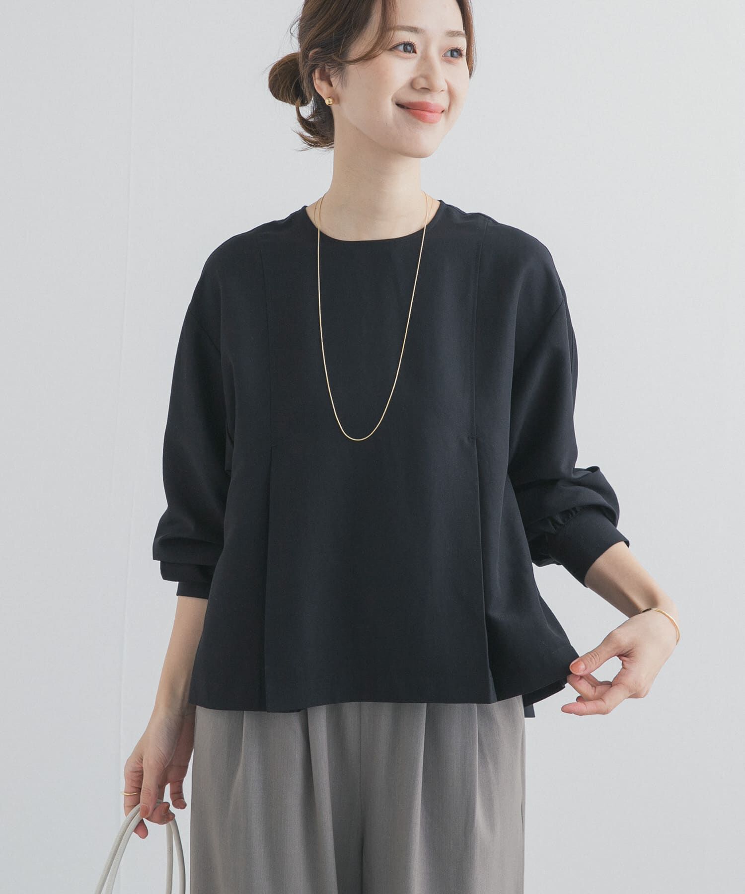 URBAN RESEARCH DOORS「タックフレアペプラムブラウス」|シャツ・ブラウス|