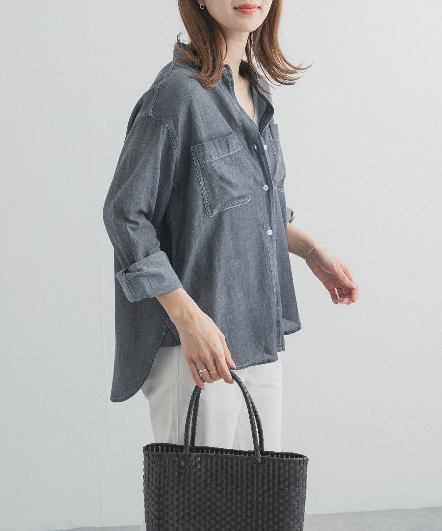URBAN RESEARCH DOORS「シアーデニムシャツ」|シャツ・ブラウス|