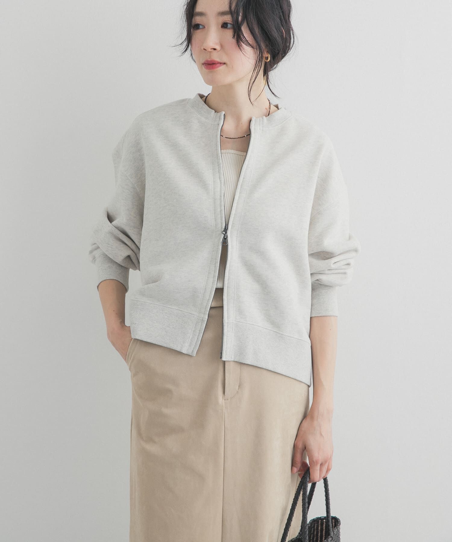 URBAN RESEARCH DOORS「『WEB/一部店舗限定カラー』コットンスウェットジップカーディガン」|カーディガン|