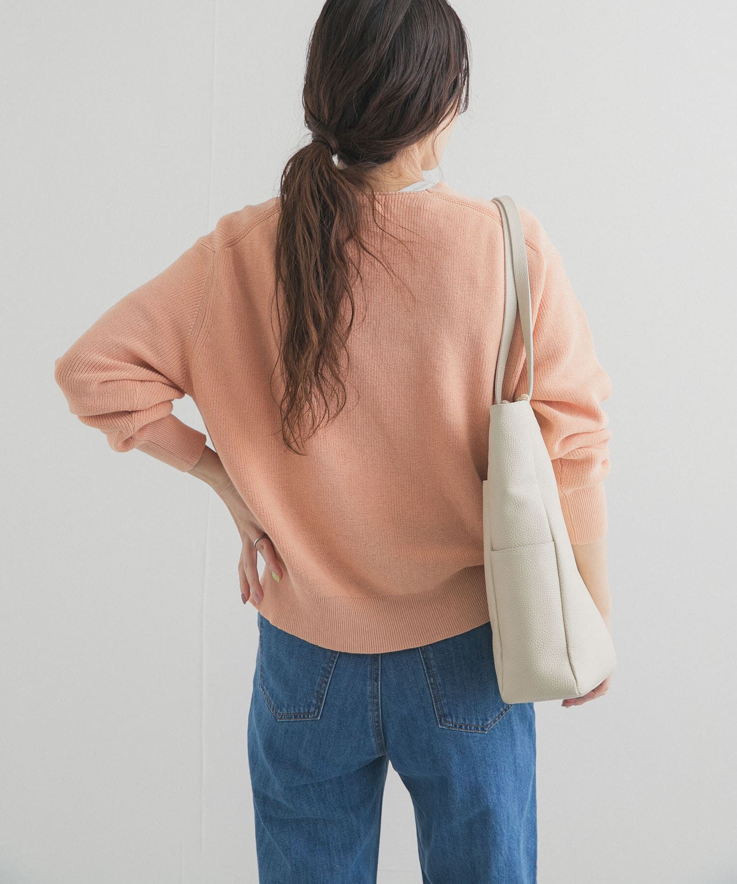 URBAN RESEARCH DOORS「コットン畦Vネックニット」|ニット・セーター|