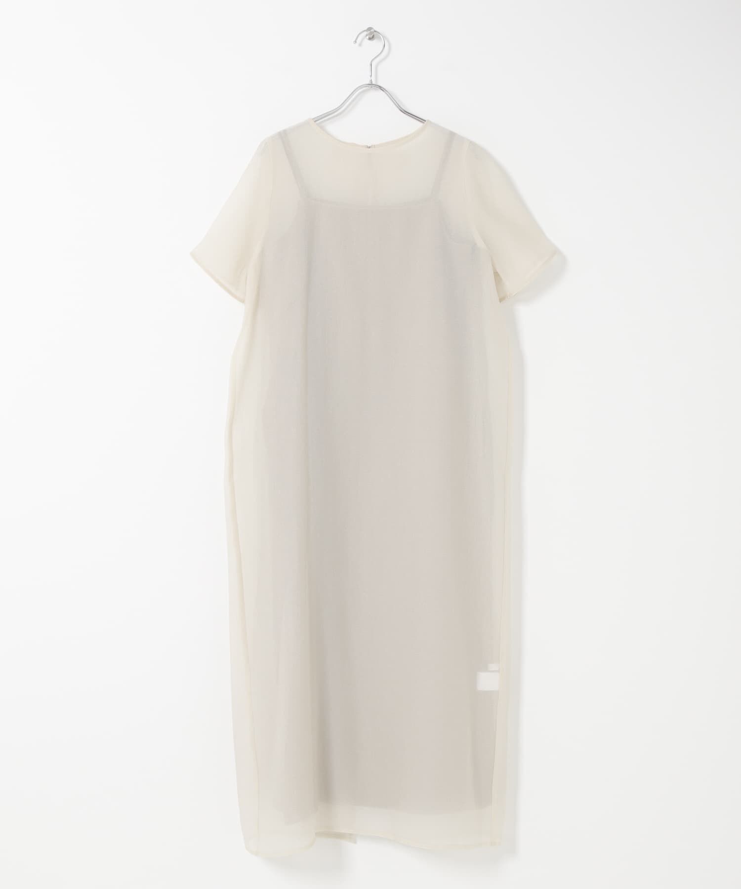 URBAN RESEARCH ROSSO「ハーフスリーブオーガンジーバックオープンドレス」|ワンピース|