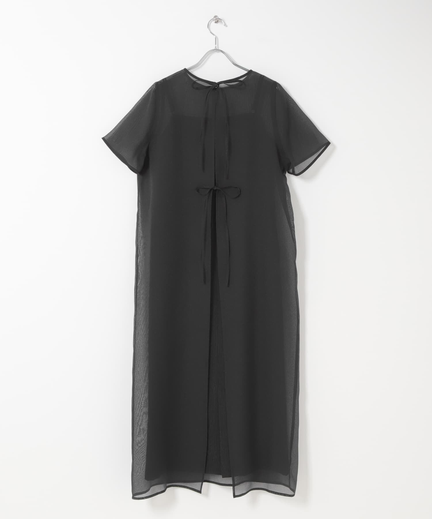 URBAN RESEARCH ROSSO「ハーフスリーブオーガンジーバックオープンドレス」|ワンピース|