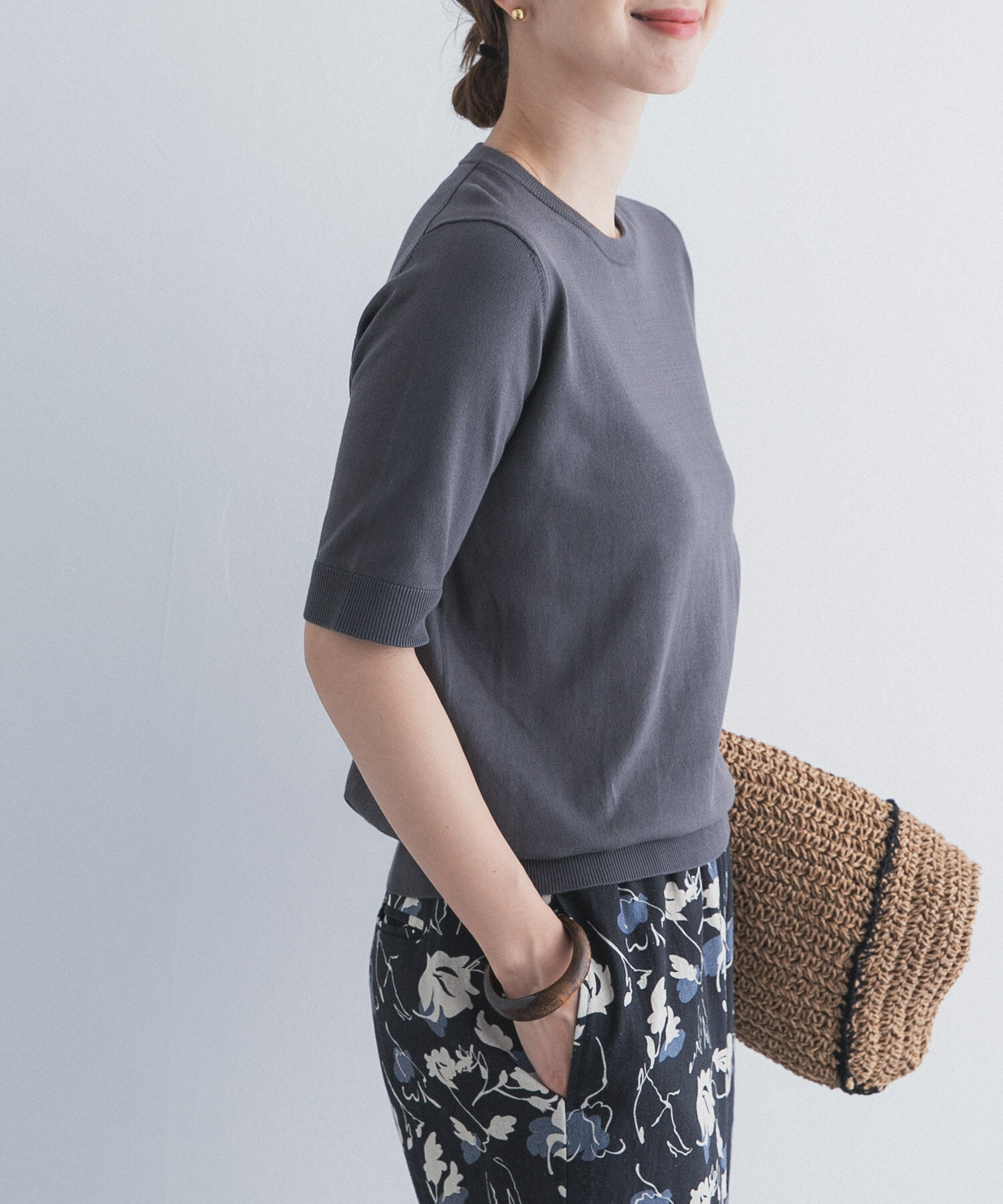 URBAN RESEARCH DOORS「『UR TECH ひやサラクール』コットンハーフスリーブKNIT」|ニット・セーター|