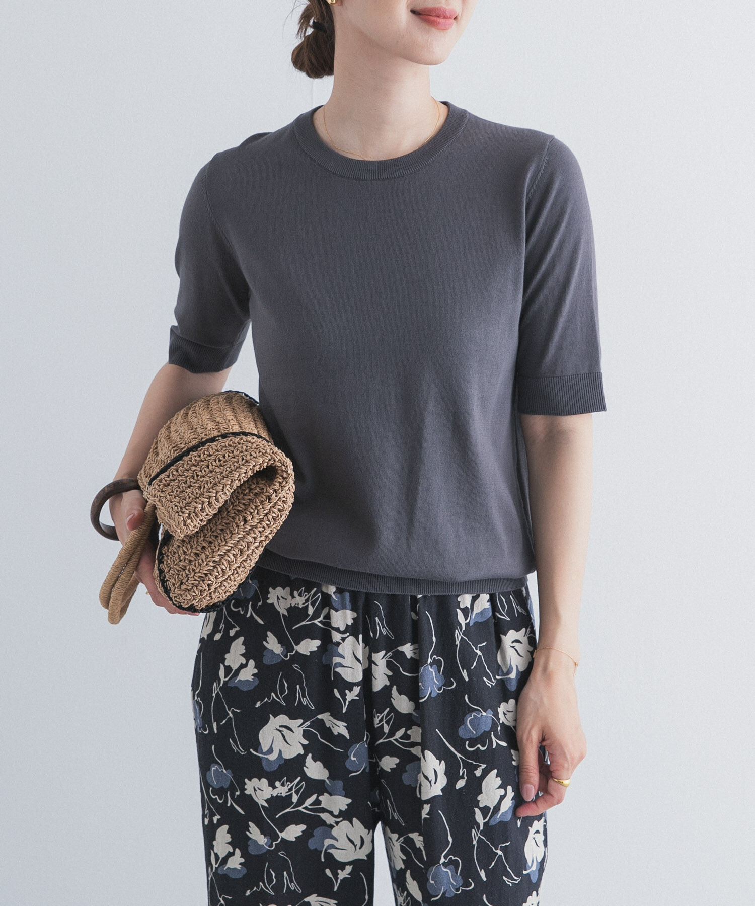 URBAN RESEARCH DOORS「『UR TECH ひやサラクール』コットンハーフスリーブKNIT」|ニット・セーター|