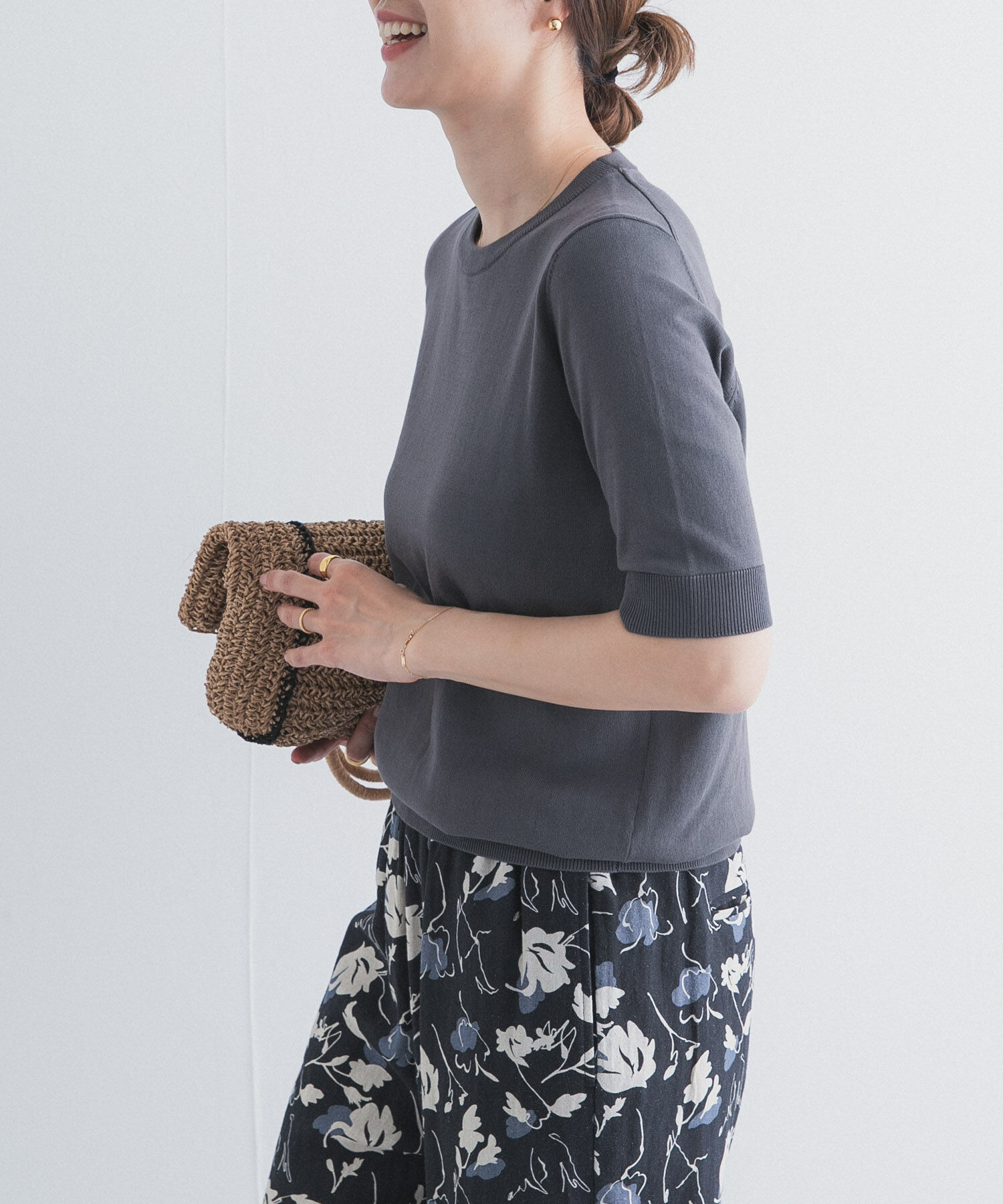 URBAN RESEARCH DOORS「『UR TECH ひやサラクール』コットンハーフスリーブKNIT」|ニット・セーター|