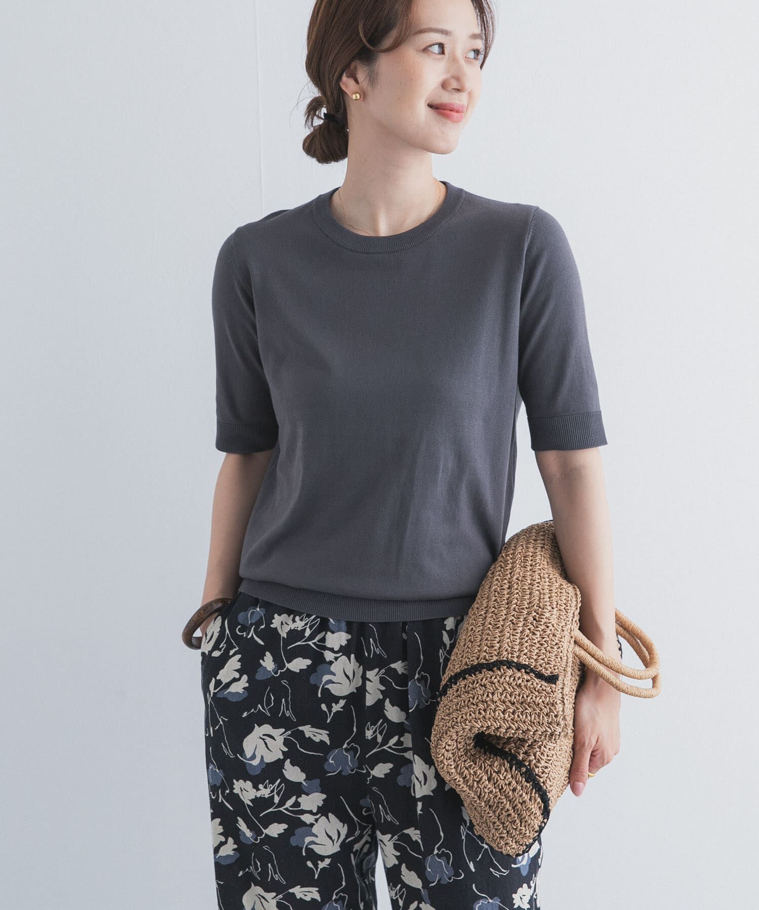 URBAN RESEARCH DOORS「『UR TECH ひやサラクール』コットンハーフスリーブKNIT」|ニット・セーター|