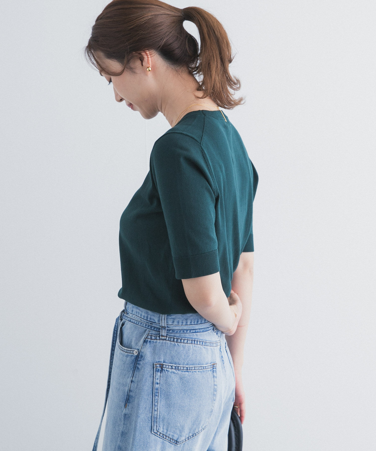 URBAN RESEARCH DOORS「『UR TECH ひやサラクール』コットンハーフスリーブKNIT」|ニット・セーター|