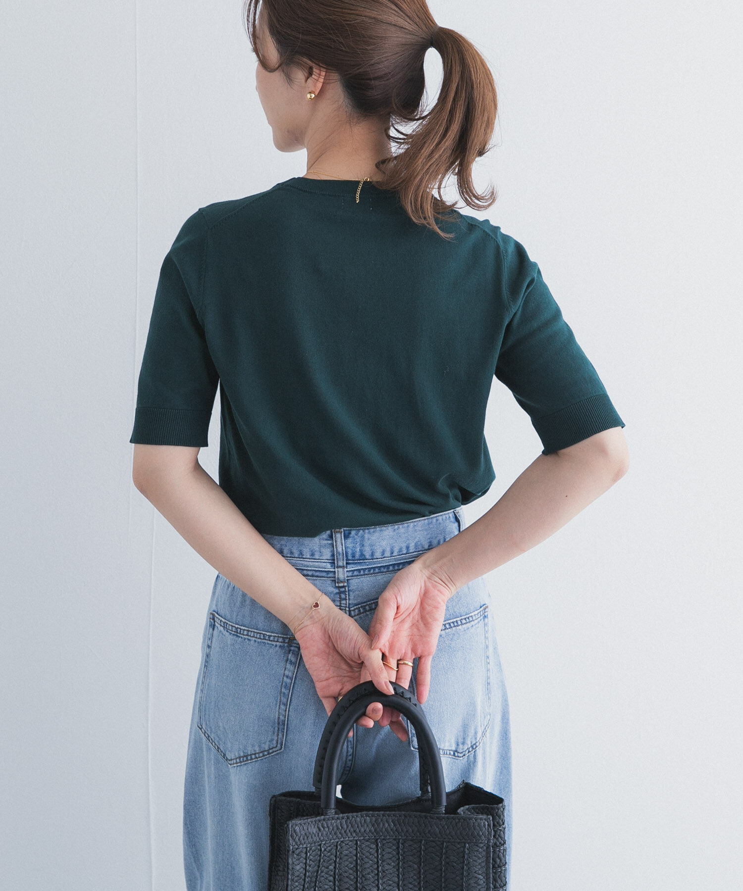 URBAN RESEARCH DOORS「『UR TECH ひやサラクール』コットンハーフスリーブKNIT」|ニット・セーター|