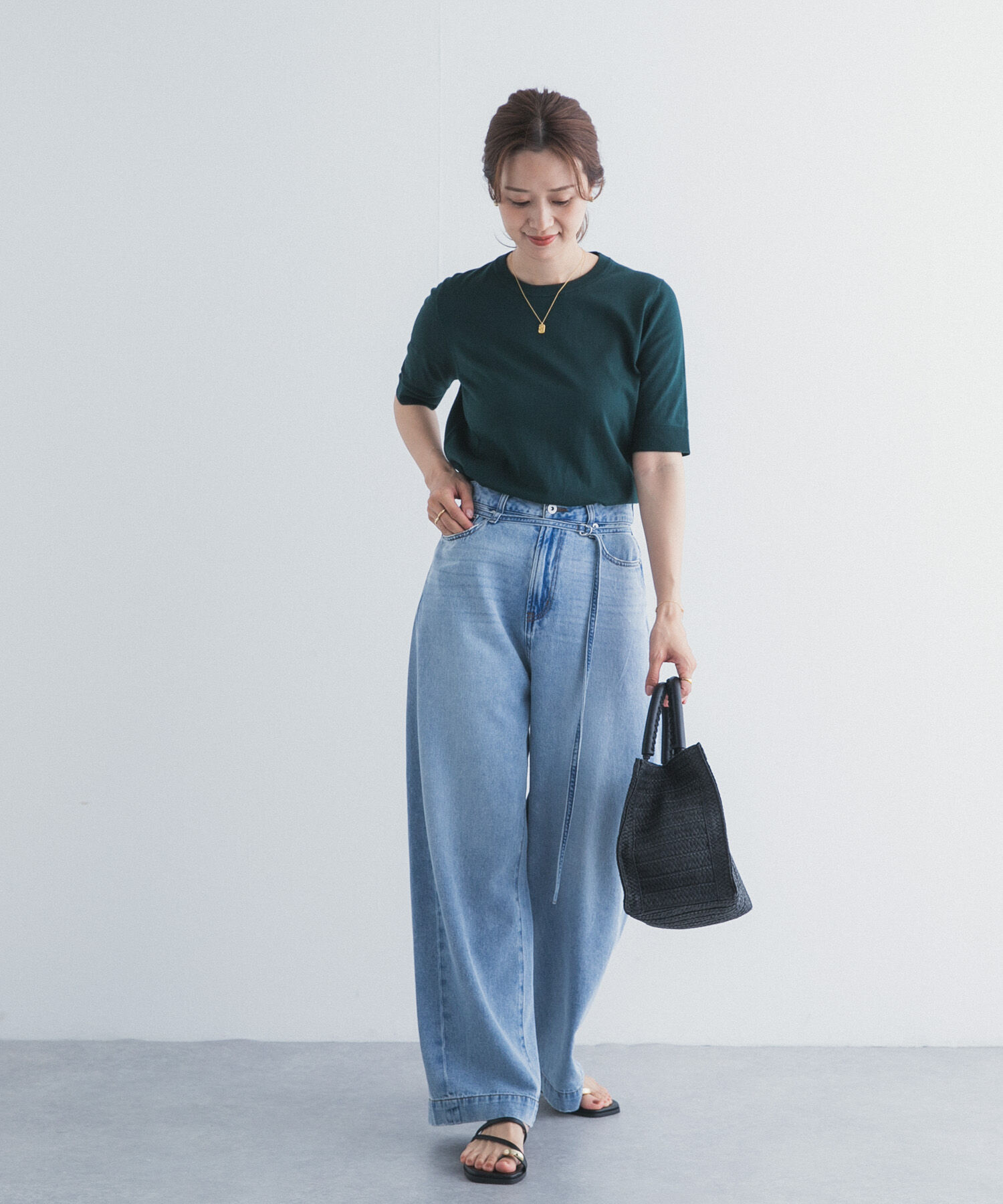 URBAN RESEARCH DOORS「『UR TECH ひやサラクール』コットンハーフスリーブKNIT」|ニット・セーター|