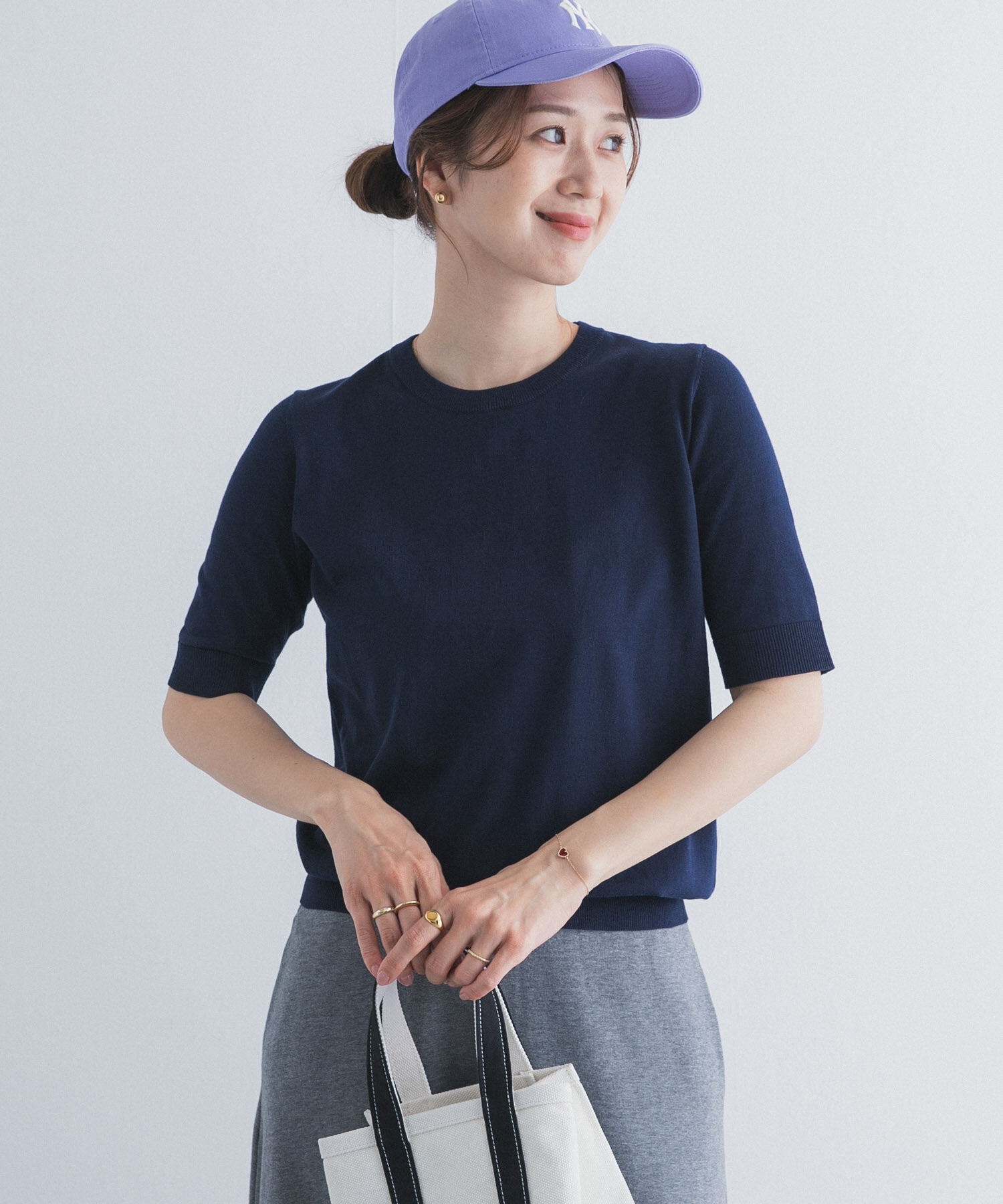 URBAN RESEARCH DOORS「『UR TECH ひやサラクール』コットンハーフスリーブKNIT」|ニット・セーター|