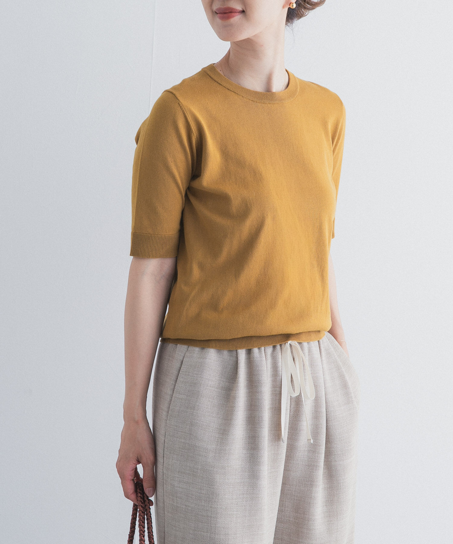 URBAN RESEARCH DOORS「『UR TECH ひやサラクール』コットンハーフスリーブKNIT」|ニット・セーター|