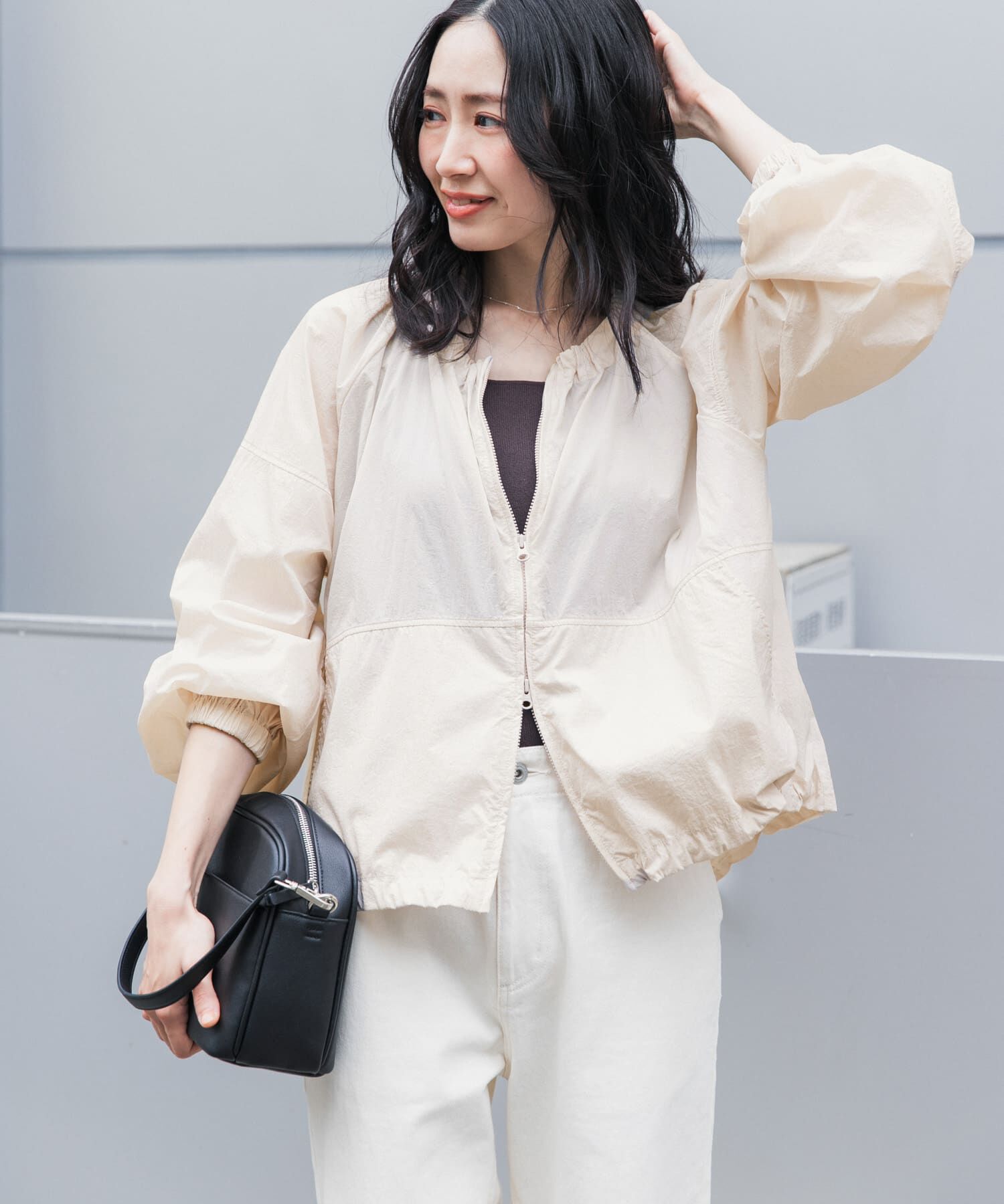 URBAN RESEARCH DOORS「『UR TECH』ポケッタブル撥水ノーカラーブルゾン」|ブルゾン・スタジャン|