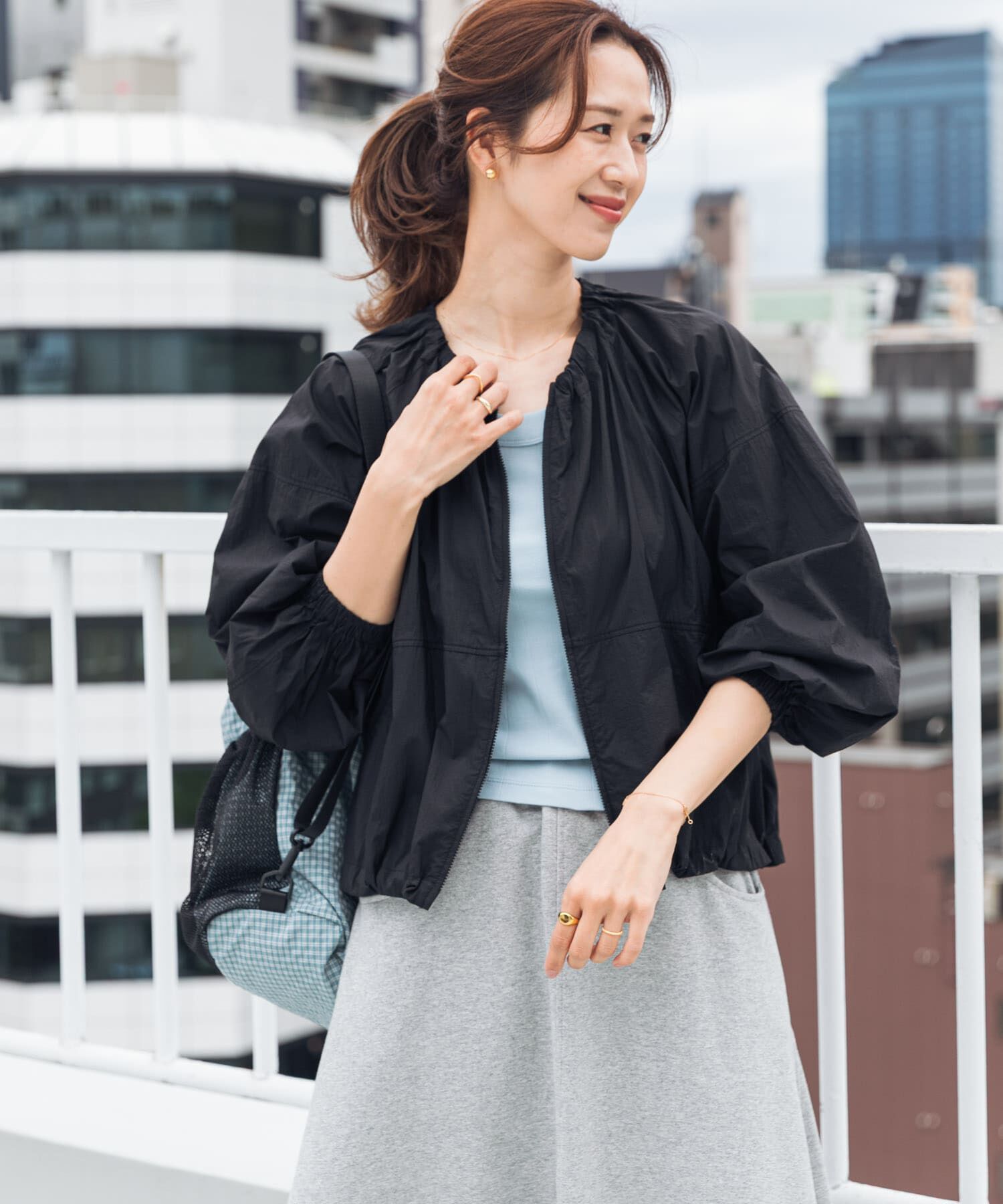 URBAN RESEARCH DOORS「『UR TECH』ポケッタブル撥水ノーカラーブルゾン」|ブルゾン・スタジャン|