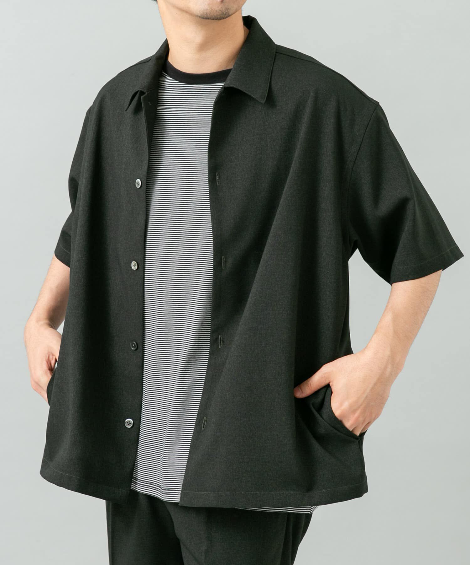 URBAN RESEARCH ROSSO「『セットアップ対応』『防シワ』サマーウール調サイドポケットシャツ」|シャツ・ブラウス|