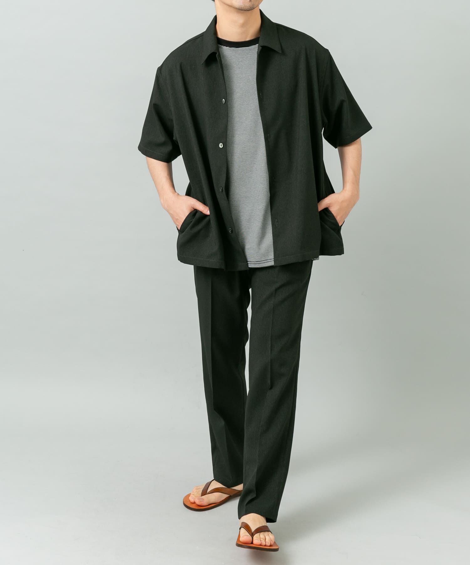 URBAN RESEARCH ROSSO「『セットアップ対応』『防シワ』サマーウール調サイドポケットシャツ」|シャツ・ブラウス|