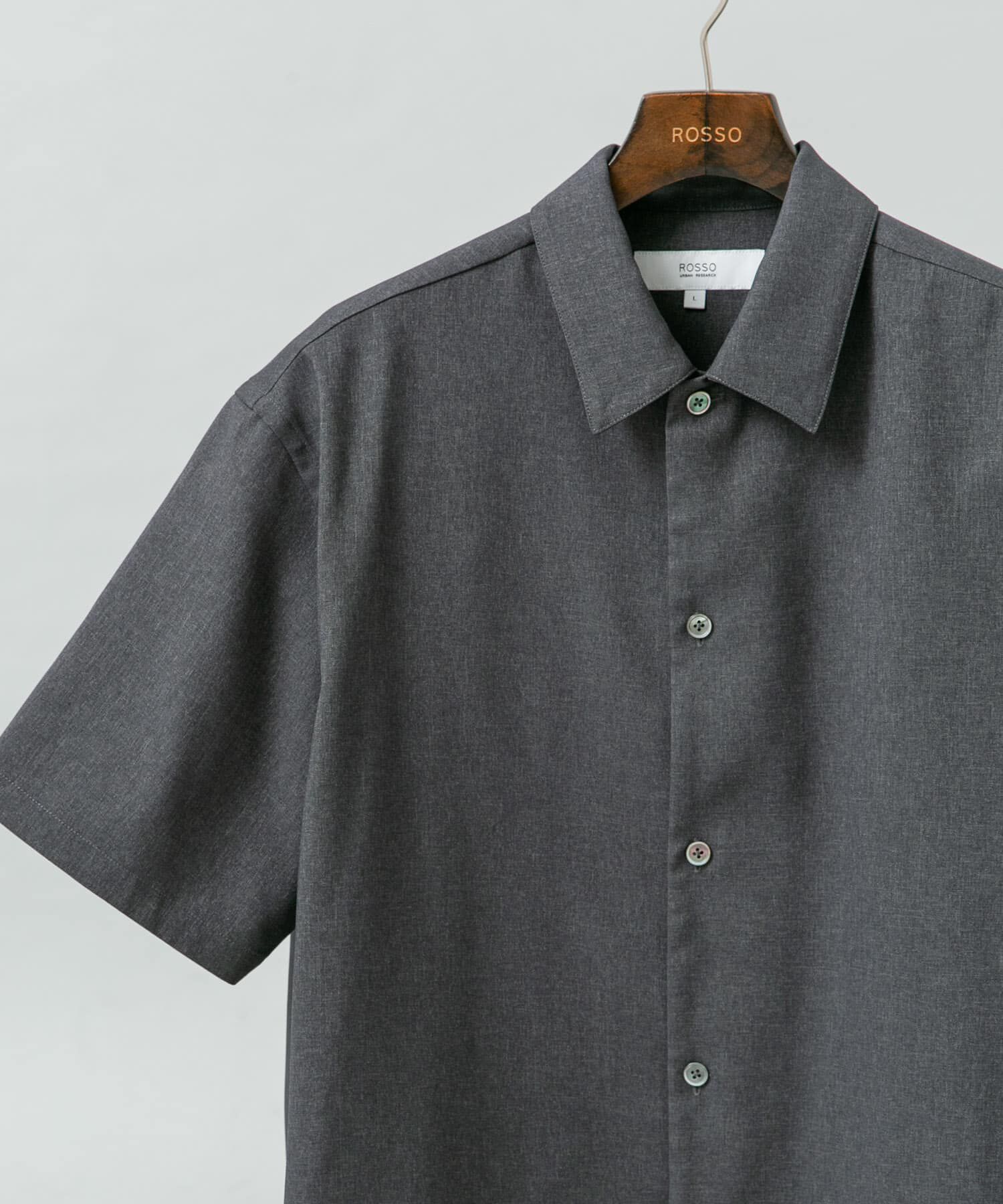 URBAN RESEARCH ROSSO「『セットアップ対応』『防シワ』サマーウール調サイドポケットシャツ」|シャツ・ブラウス|グレー