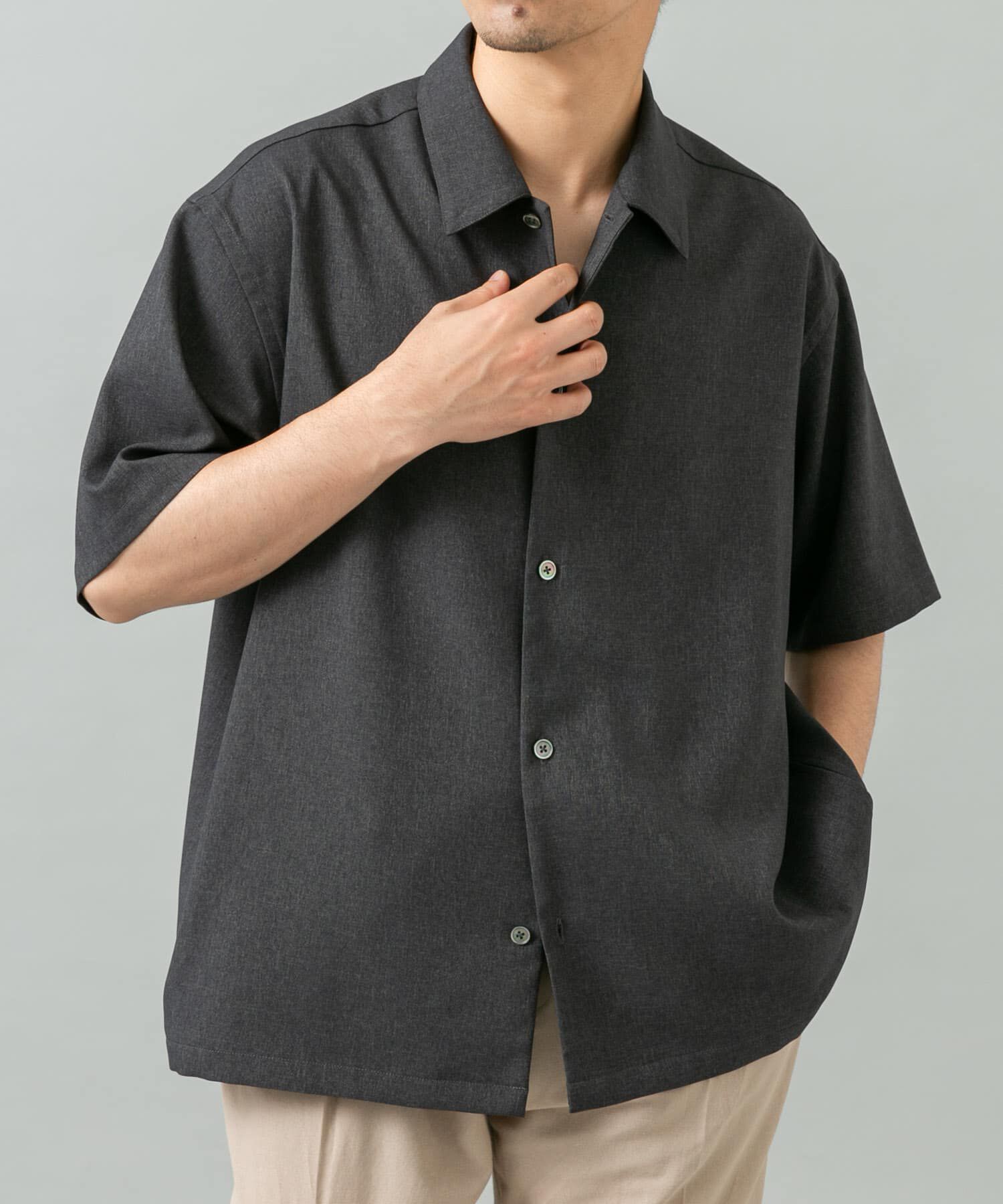 URBAN RESEARCH ROSSO「『セットアップ対応』『防シワ』サマーウール調サイドポケットシャツ」|シャツ・ブラウス|