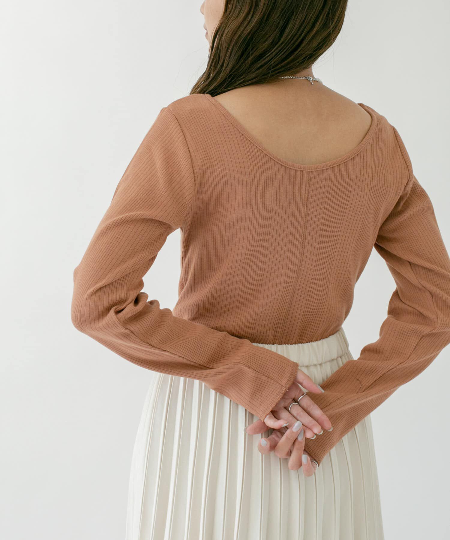  「フロントホックデザインカットソー」|Tシャツ・カットソー|