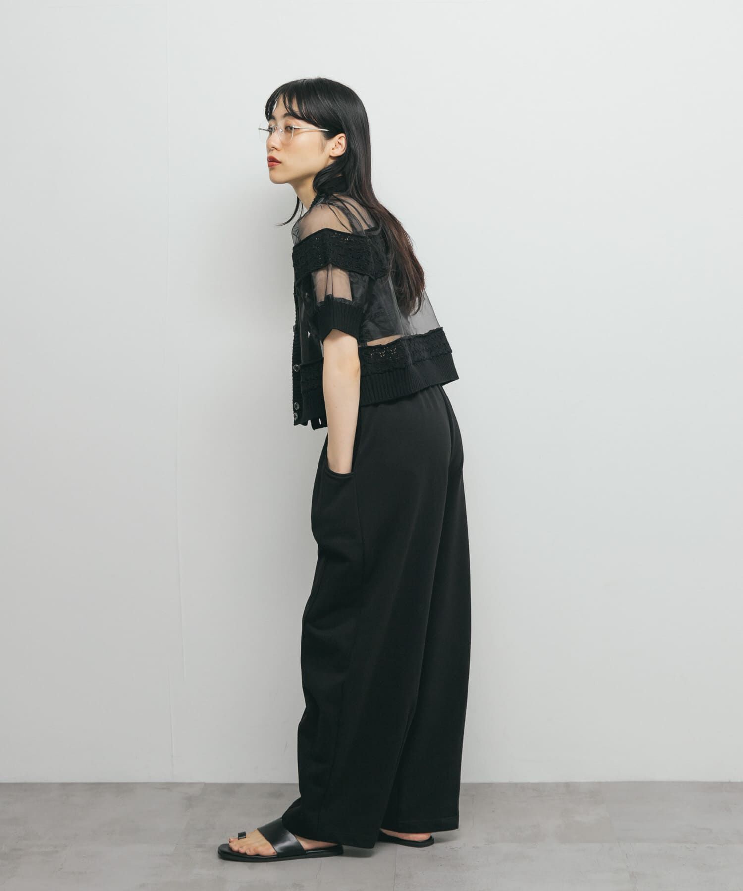  「クロシェニットドッキングブラウス」|シャツ・ブラウス|