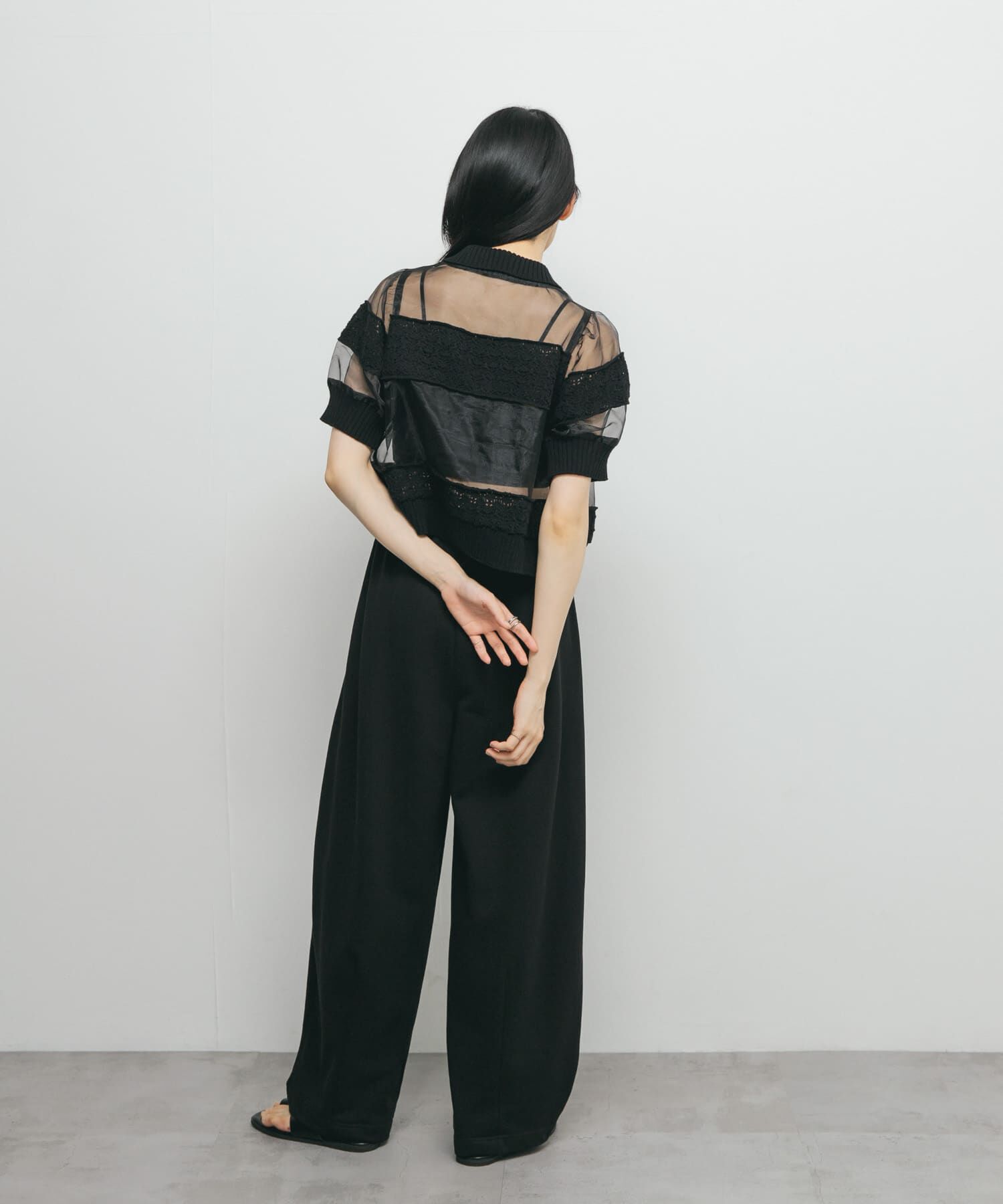  「クロシェニットドッキングブラウス」|シャツ・ブラウス|