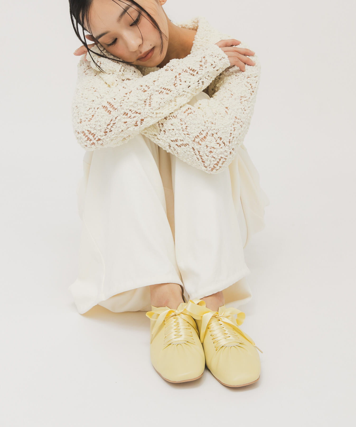  「サテンリボンギャザーシューズ」|その他|