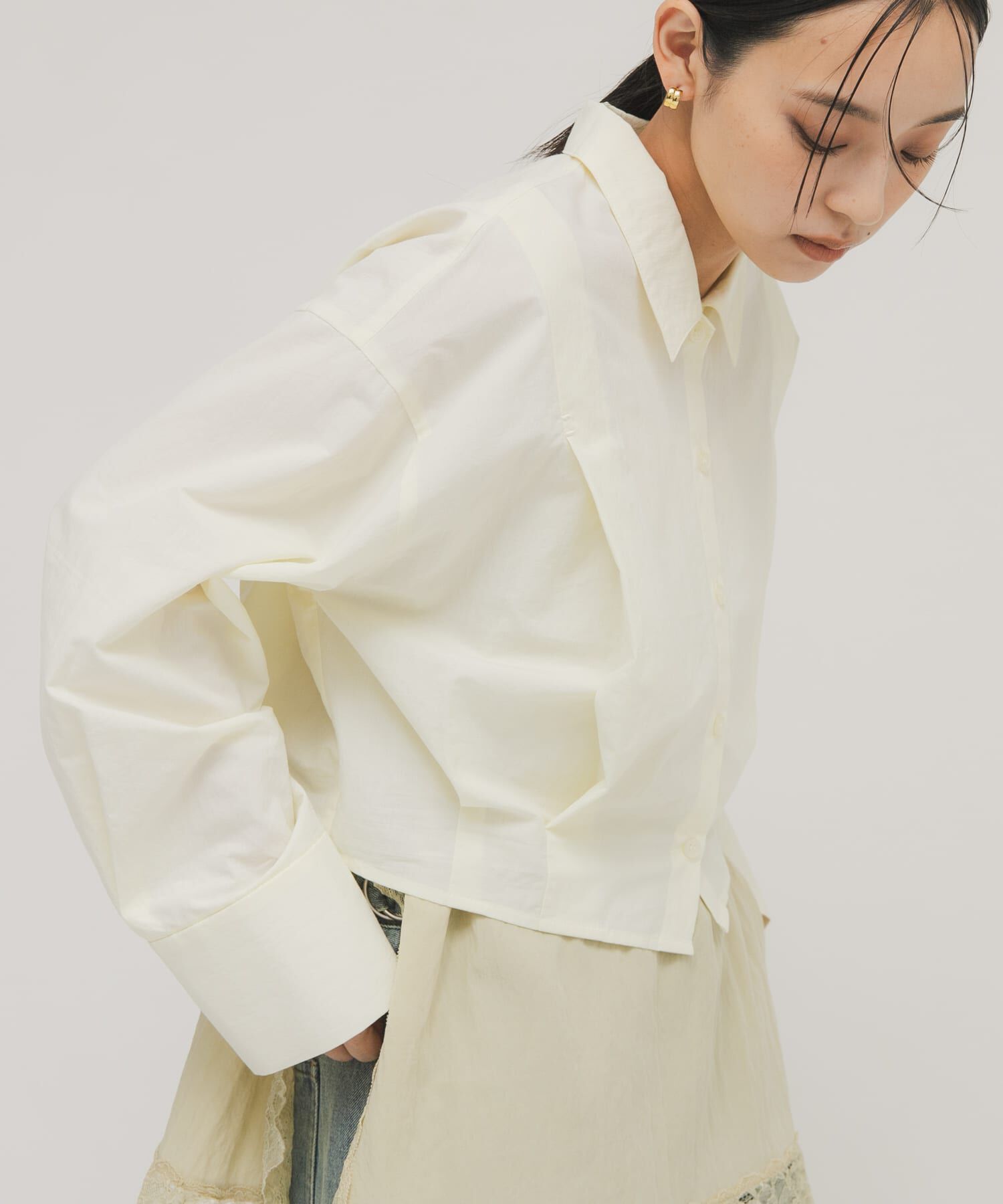  「タックヘムクロップドシャツ」|シャツ・ブラウス|