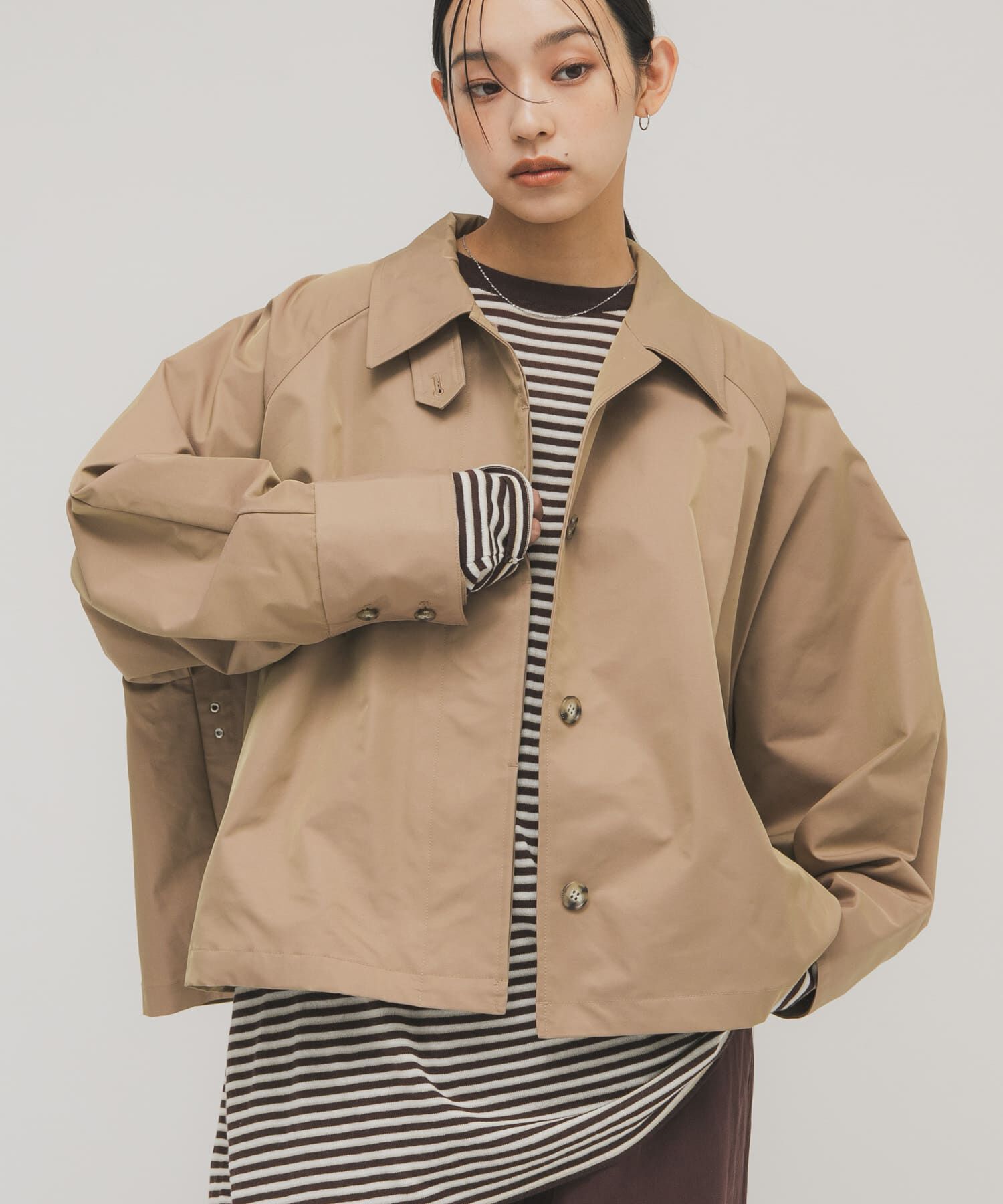  「ステンカラーマントコート」|ステンカラーコート|