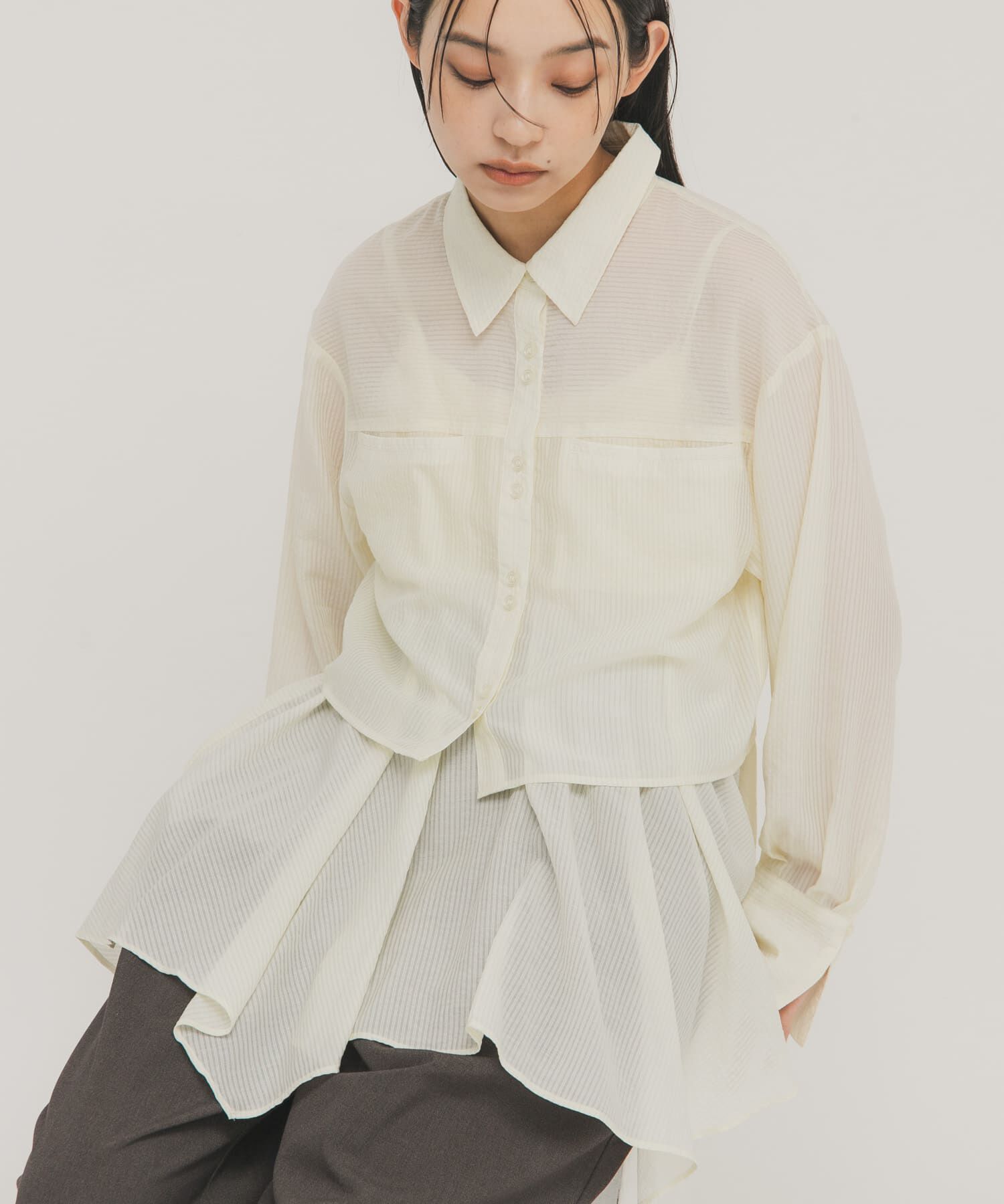  「イレヘムビスチェSETシャツ」|シャツ・ブラウス|ホワイト系その他