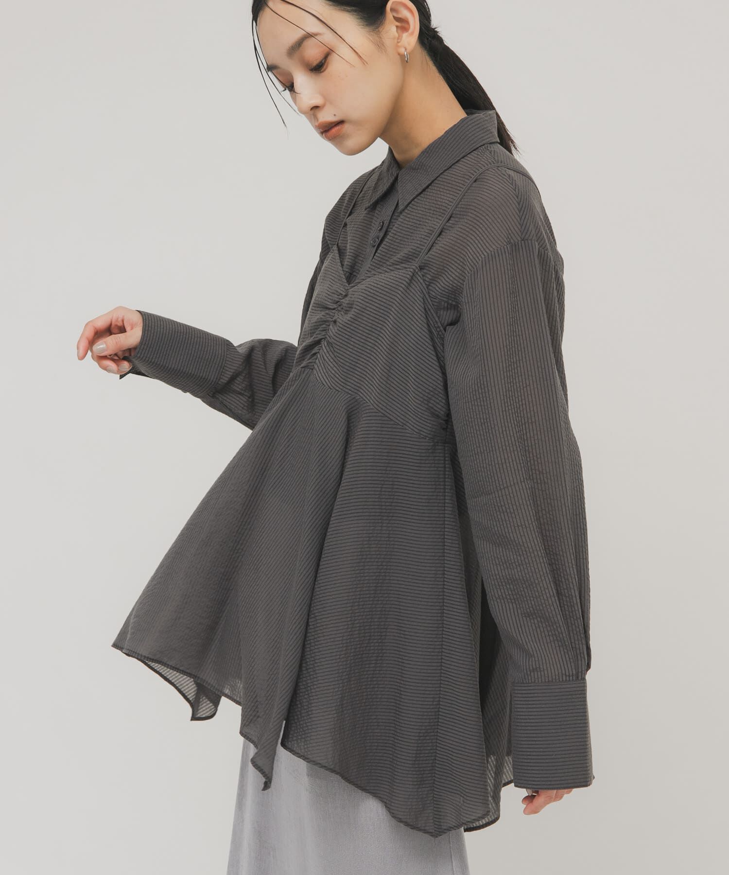  「イレヘムビスチェSETシャツ」|シャツ・ブラウス|グレー系その他