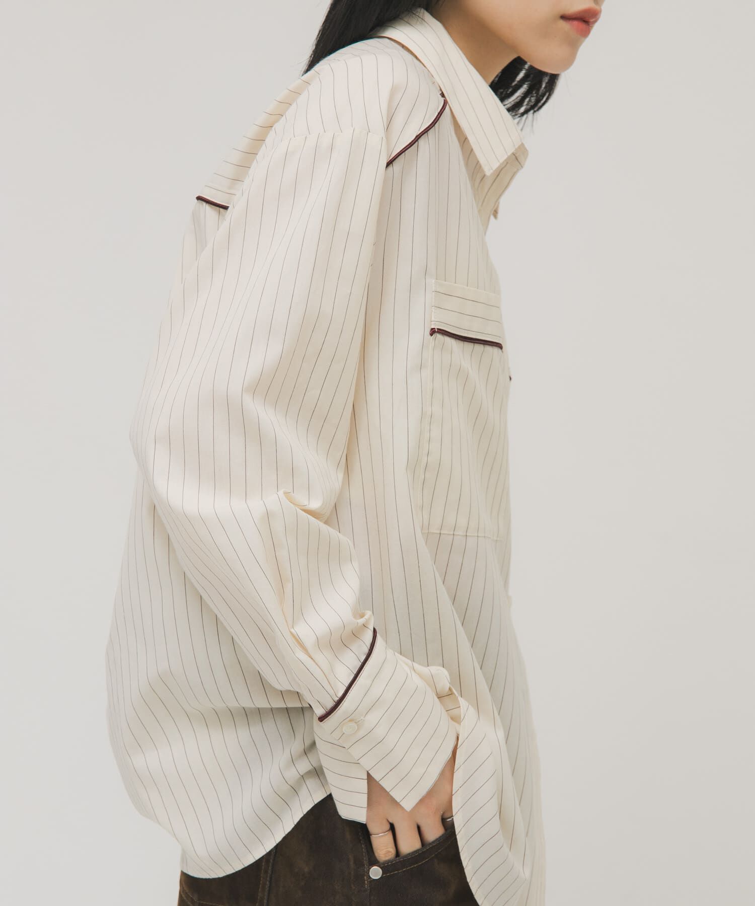  「ストライプBIGシャツ」|シャツ・ブラウス|