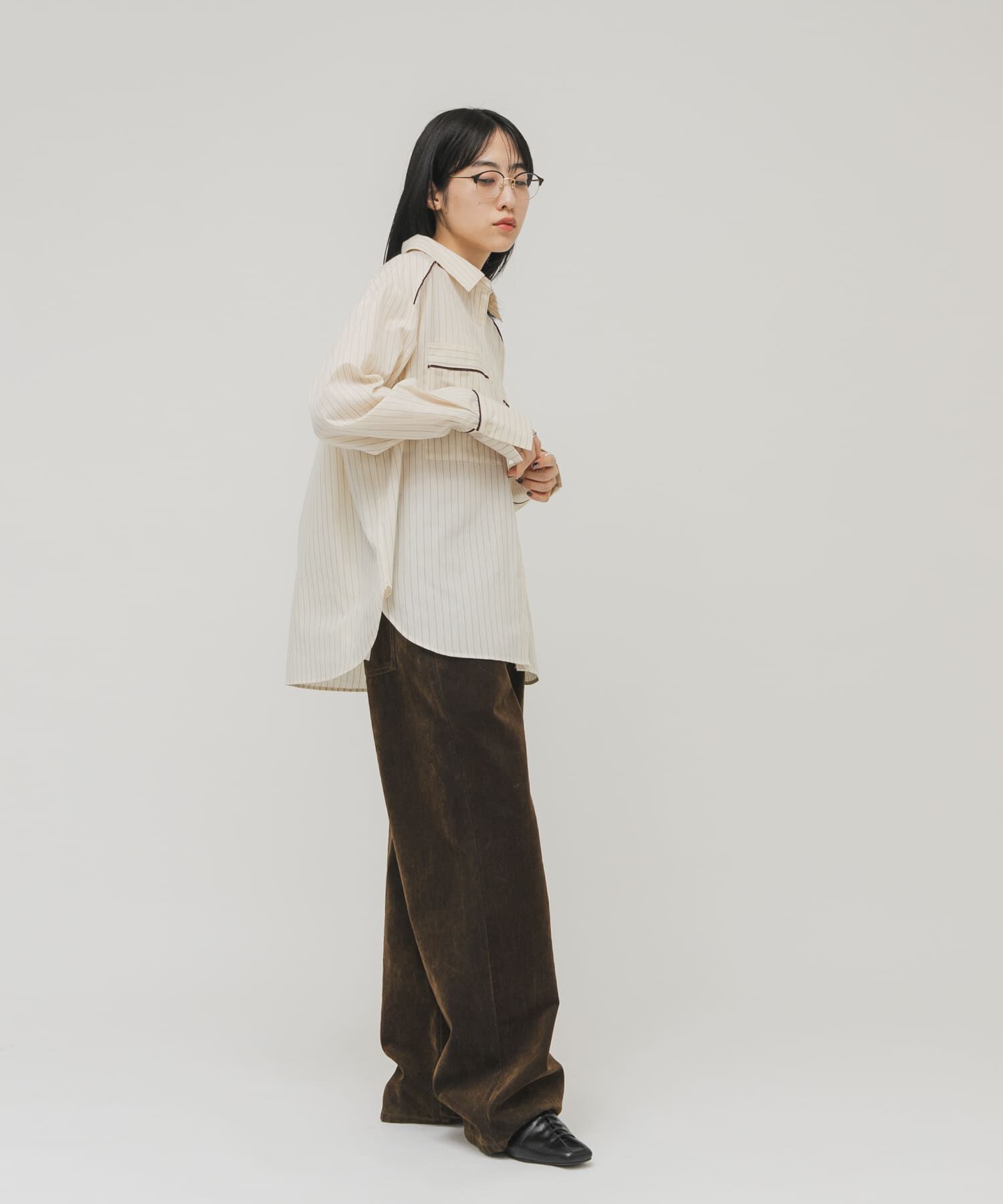  「ストライプBIGシャツ」|シャツ・ブラウス|