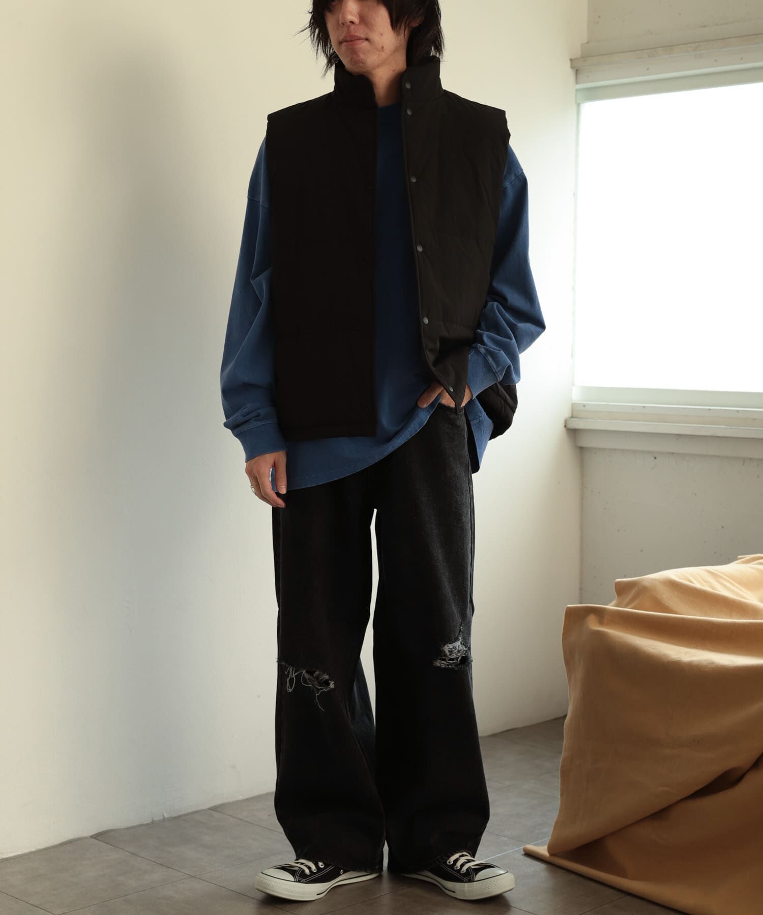 SENSE OF PLACE by URBAN RESEARCH「パデットドローコードツキベスト」|ダウンベスト・ベスト|