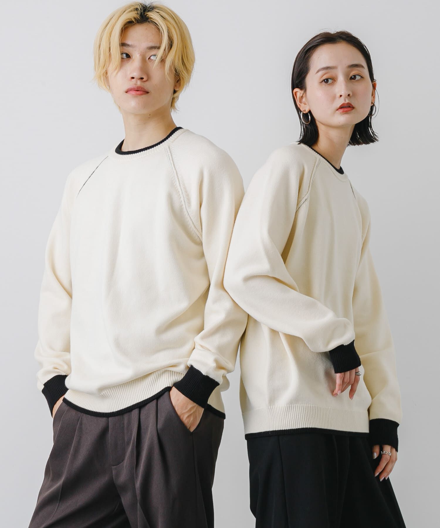 SENSE OF PLACE by URBAN RESEARCH「『ユニセックス』『洗濯可』ストレッチリブハイショクラインニット」|ニット・セーター|