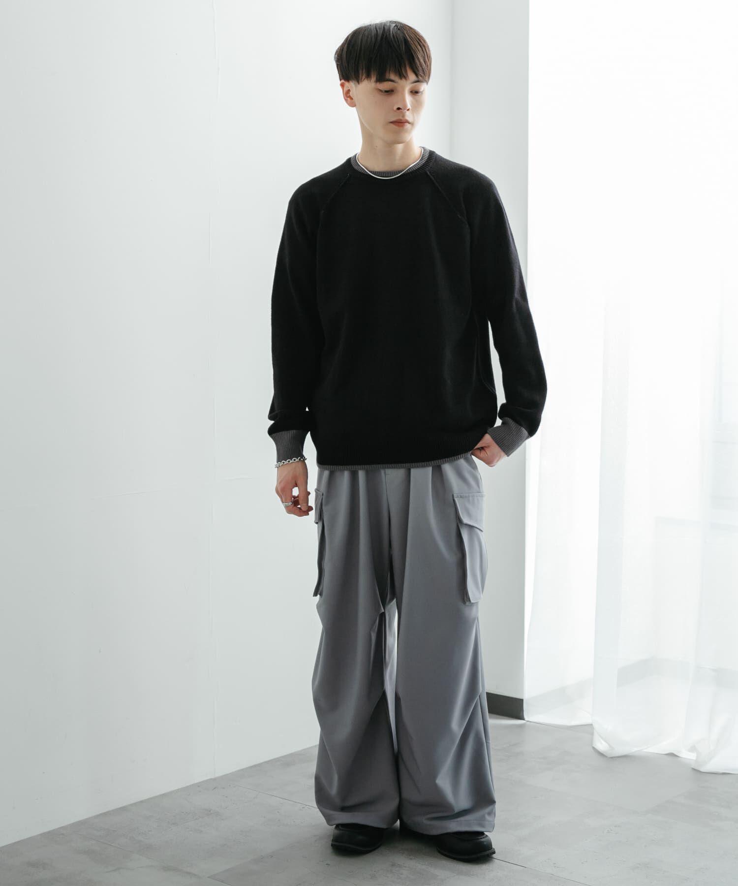 SENSE OF PLACE by URBAN RESEARCH「『ユニセックス』『洗濯可』ストレッチリブハイショクラインニット」|ニット・セーター|