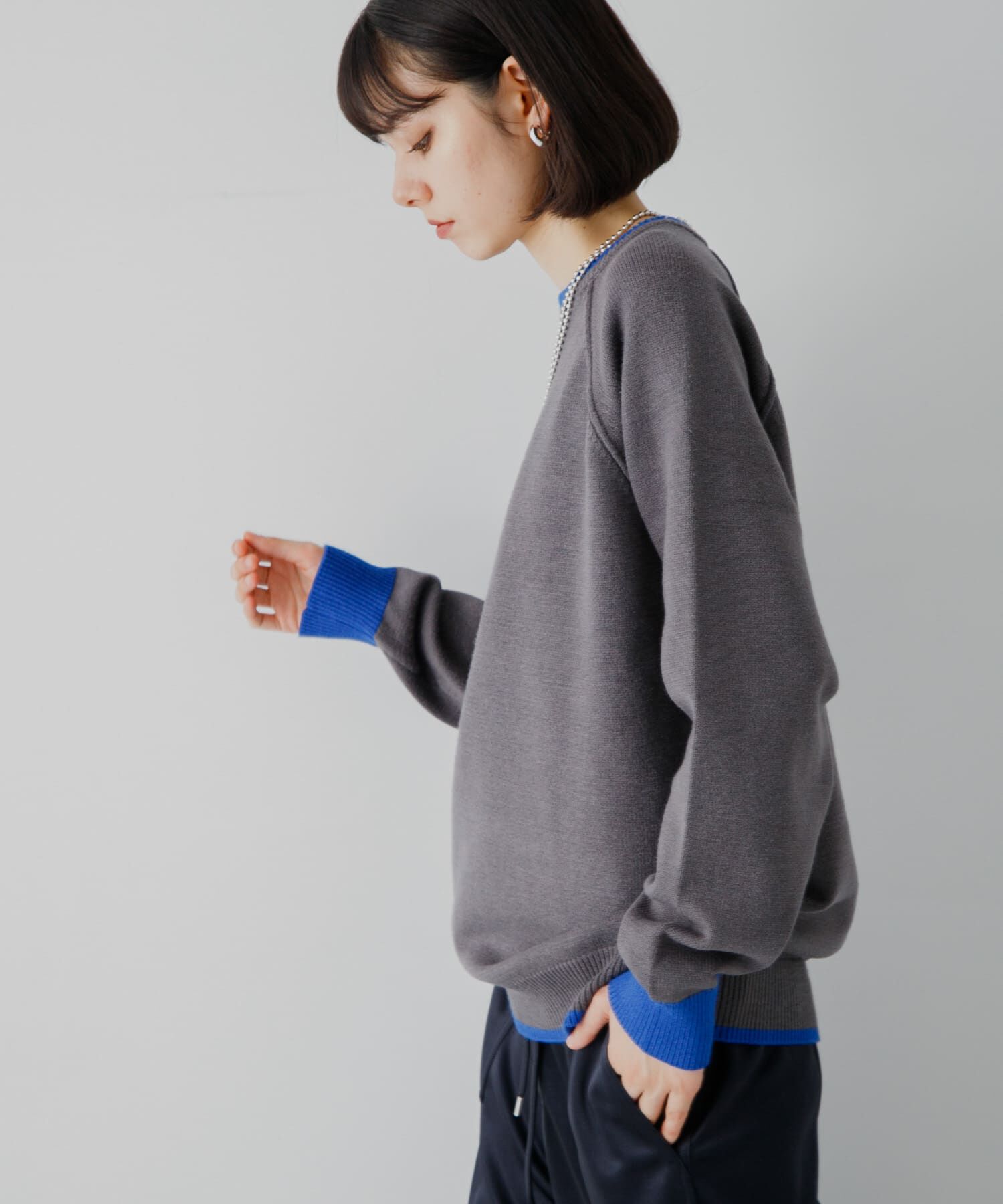 SENSE OF PLACE by URBAN RESEARCH「『ユニセックス』『洗濯可』ストレッチリブハイショクラインニット」|ニット・セーター|