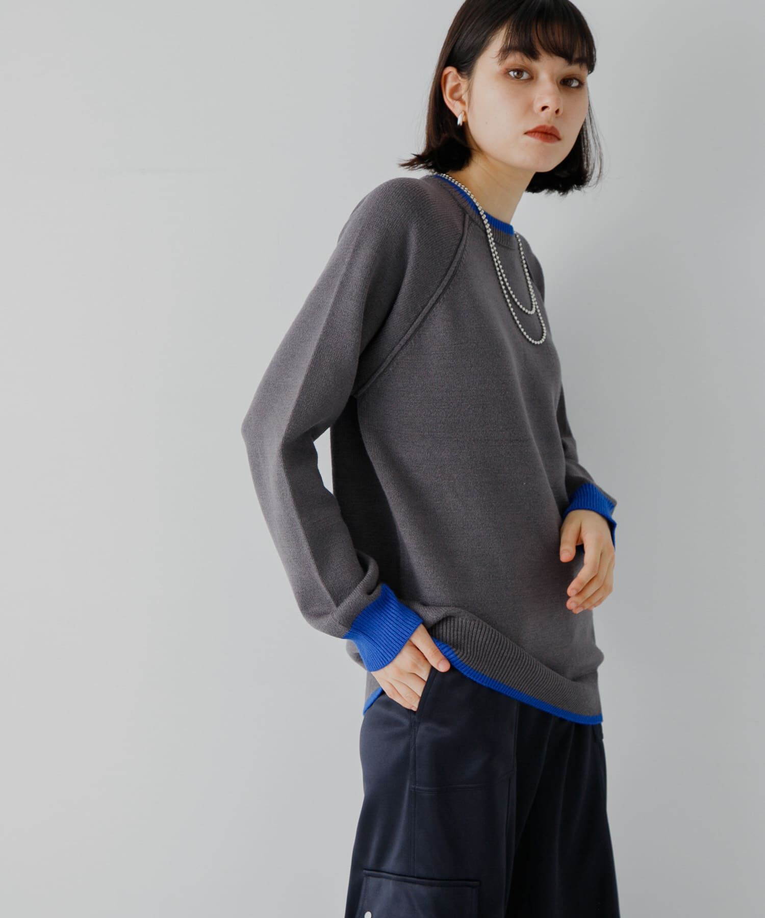 SENSE OF PLACE by URBAN RESEARCH「『ユニセックス』『洗濯可』ストレッチリブハイショクラインニット」|ニット・セーター|