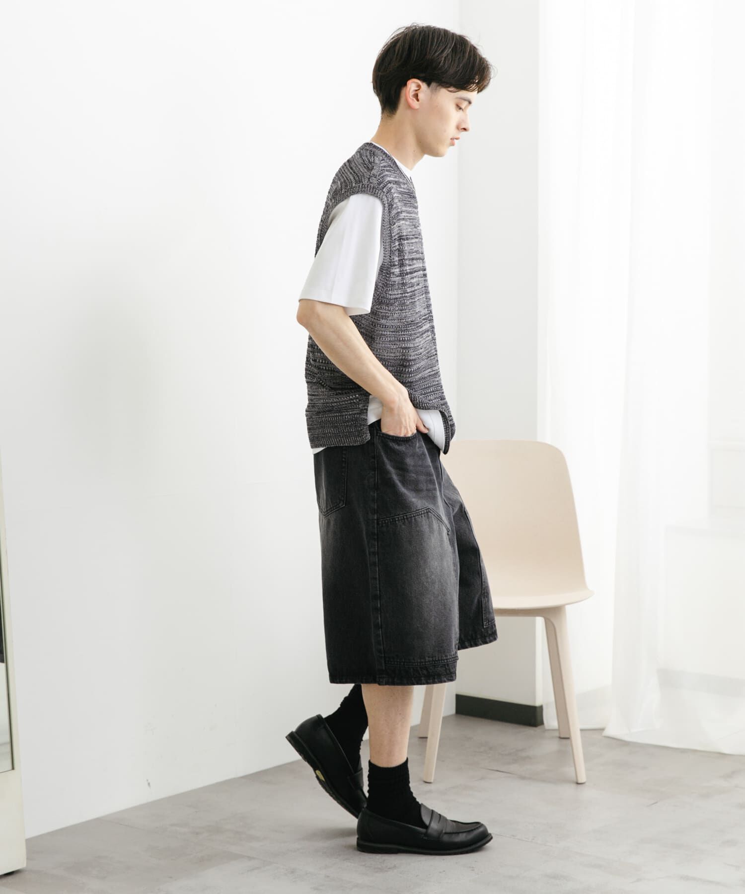 SENSE OF PLACE by URBAN RESEARCH「ミックスメランジVネックベスト」|ベスト・ジレ|