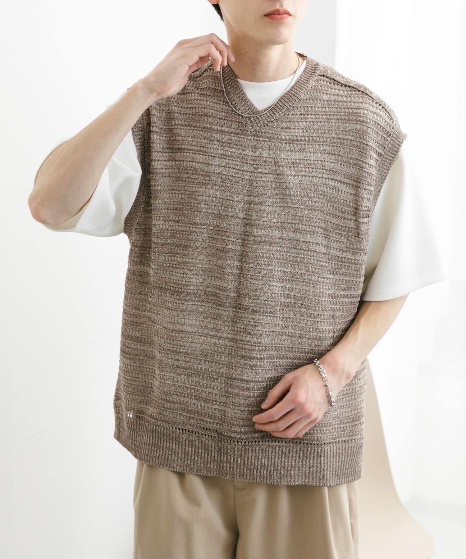 SENSE OF PLACE by URBAN RESEARCH「ミックスメランジVネックベスト」|ベスト・ジレ|