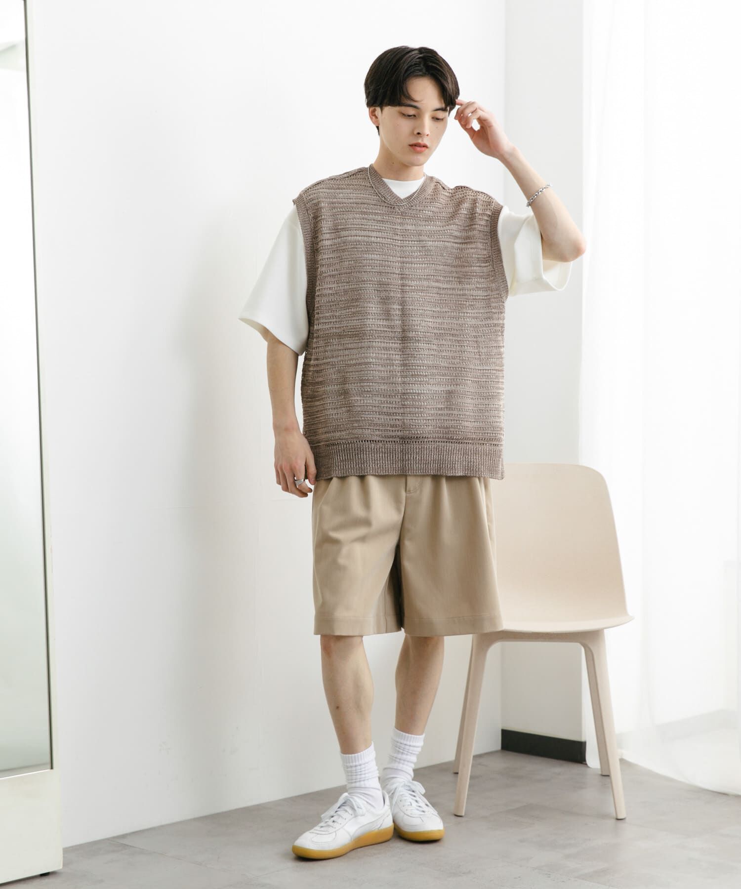 SENSE OF PLACE by URBAN RESEARCH「ミックスメランジVネックベスト」|ベスト・ジレ|