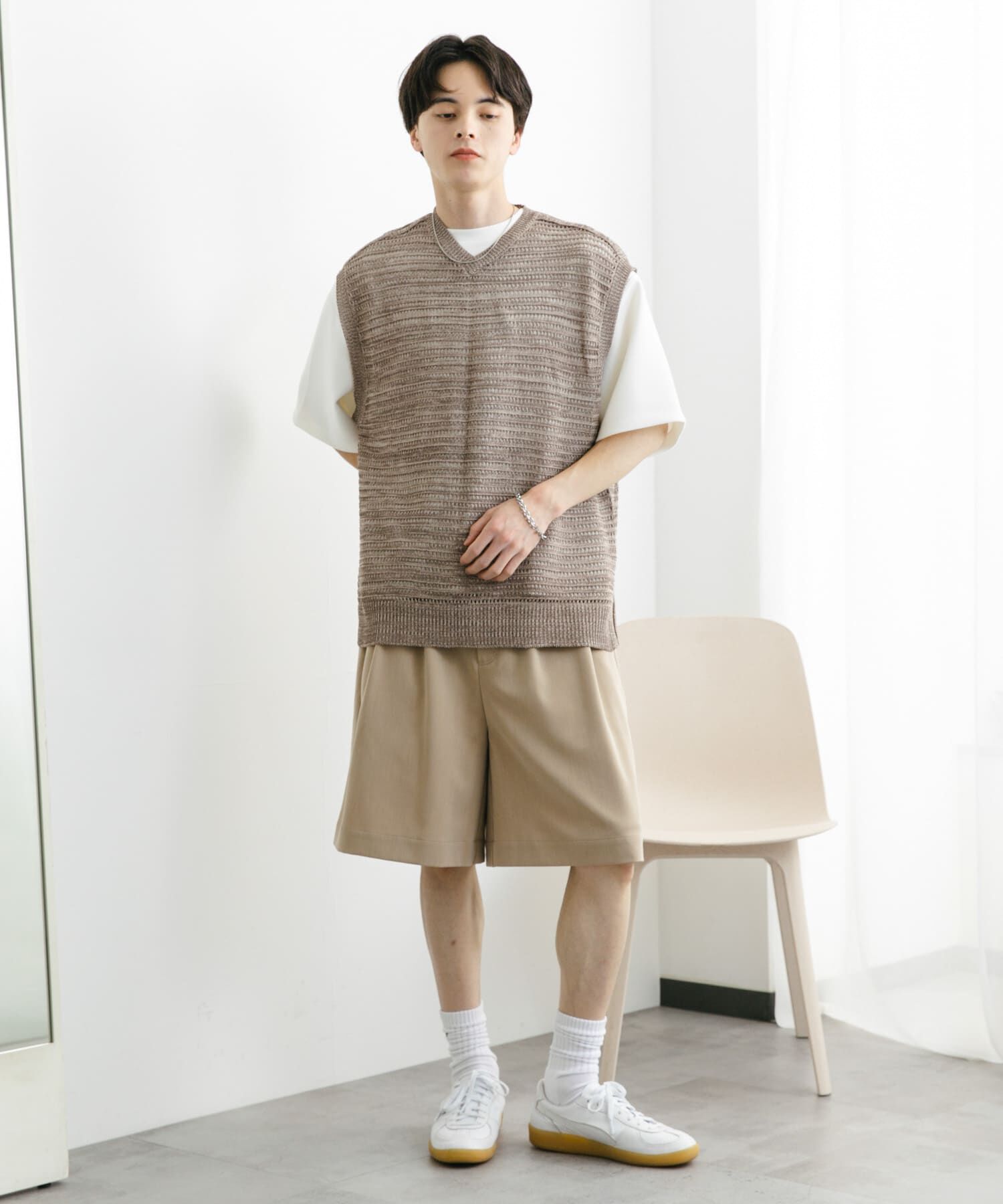 SENSE OF PLACE by URBAN RESEARCH「ミックスメランジVネックベスト」|ベスト・ジレ|