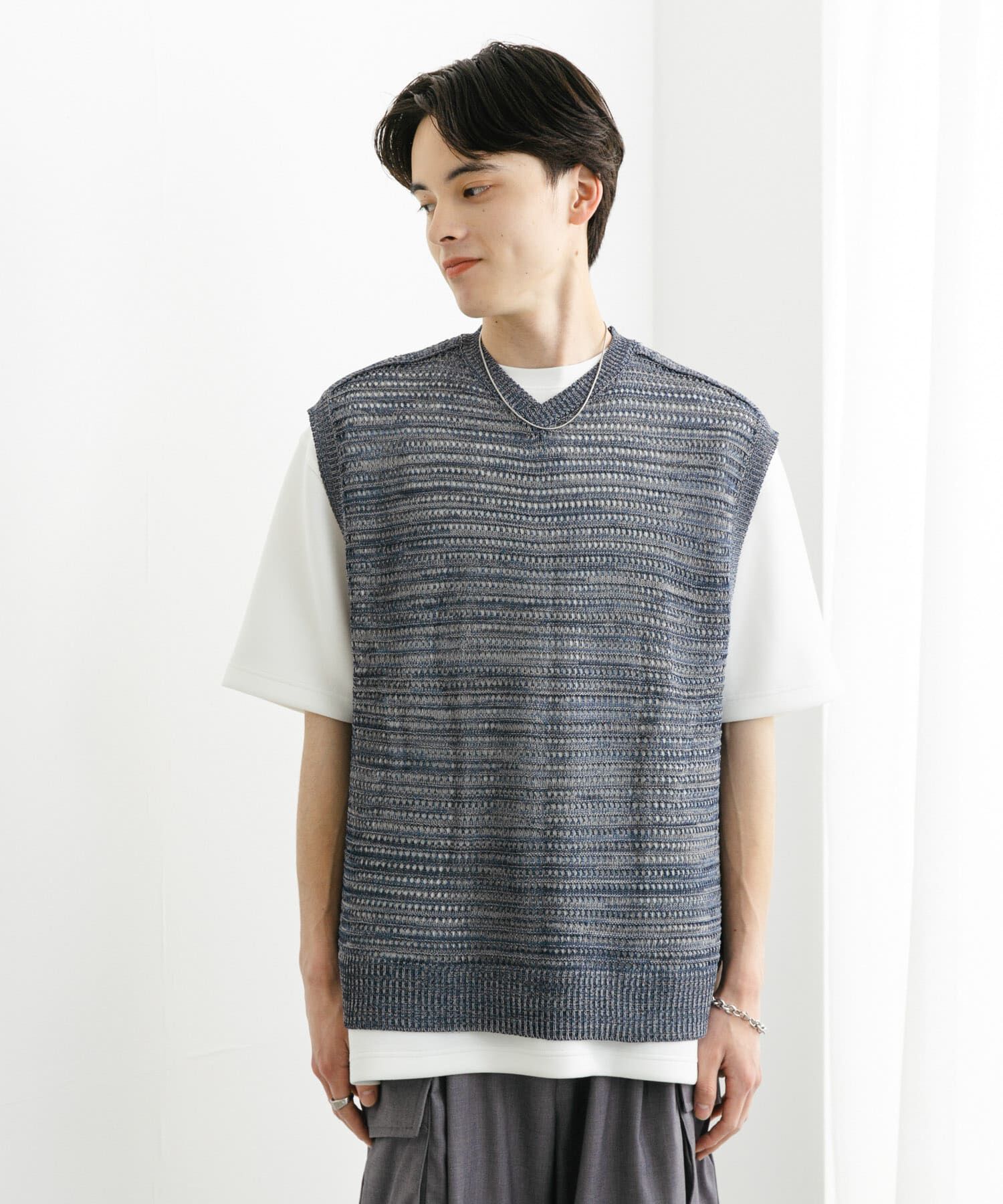 SENSE OF PLACE by URBAN RESEARCH「ミックスメランジVネックベスト」|ベスト・ジレ|