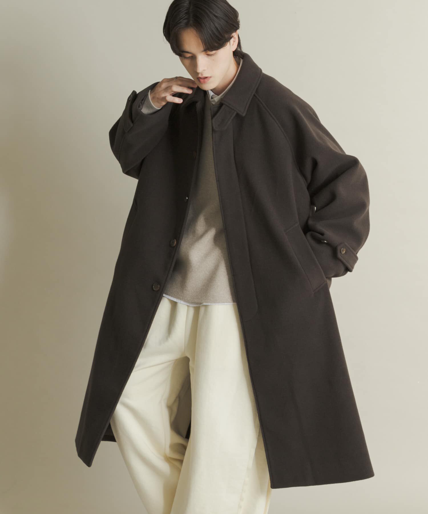 SENSE OF PLACE by URBAN RESEARCH「『ユニセックス』バルマカーンルーズコート」|ノーカラーコート|