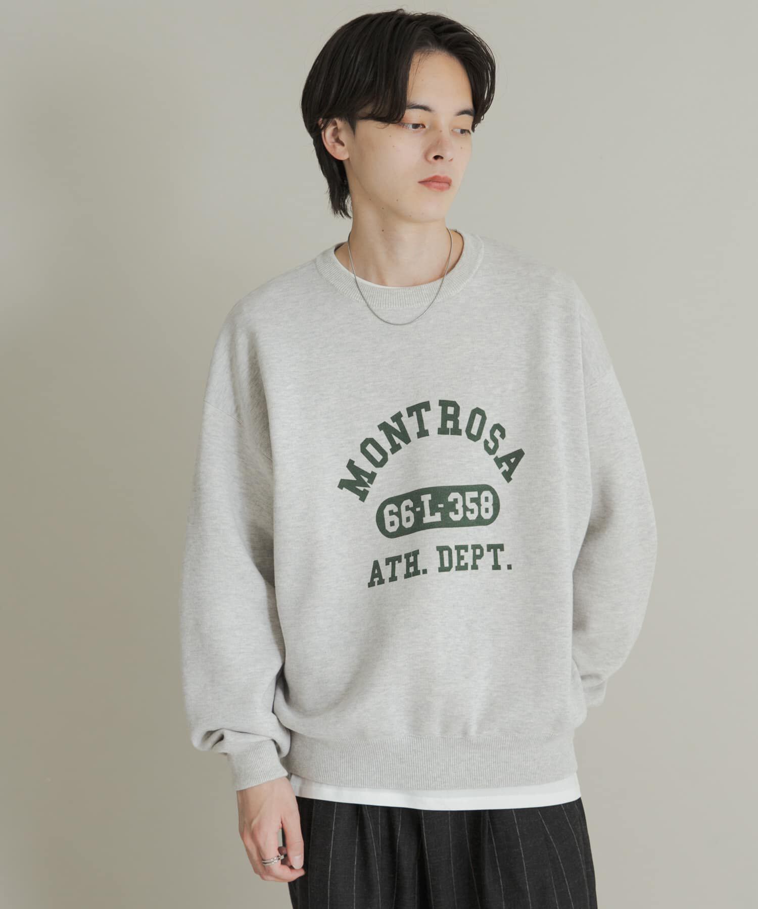 SENSE OF PLACE by URBAN RESEARCH「スウェットライクカレッジロゴニット」|ニット・セーター|