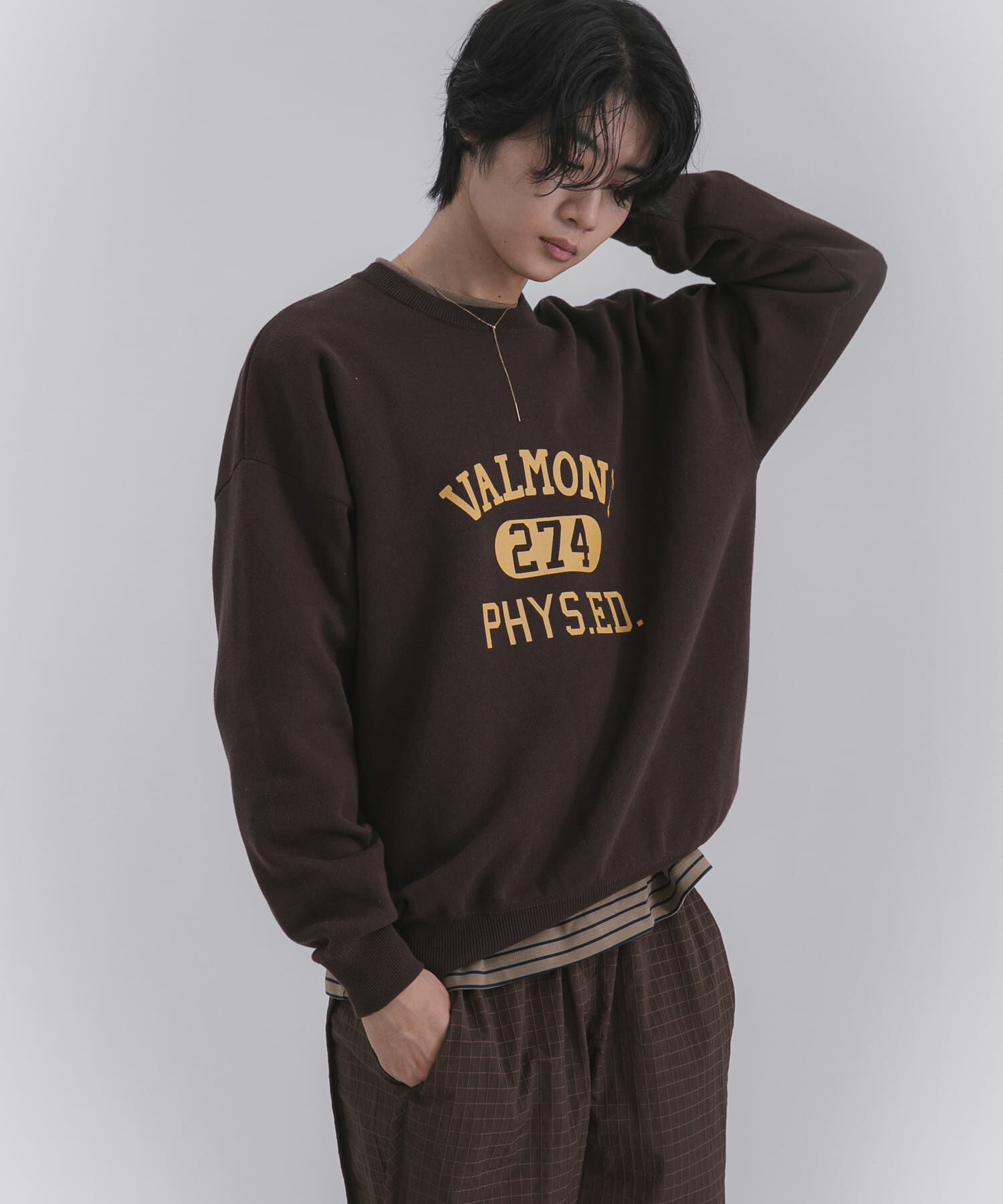 SENSE OF PLACE by URBAN RESEARCH「スウェットライクカレッジロゴニット」|ニット・セーター|