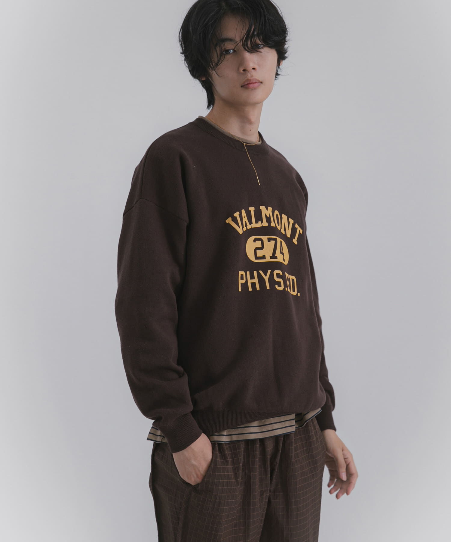 SENSE OF PLACE by URBAN RESEARCH「スウェットライクカレッジロゴニット」|ニット・セーター|