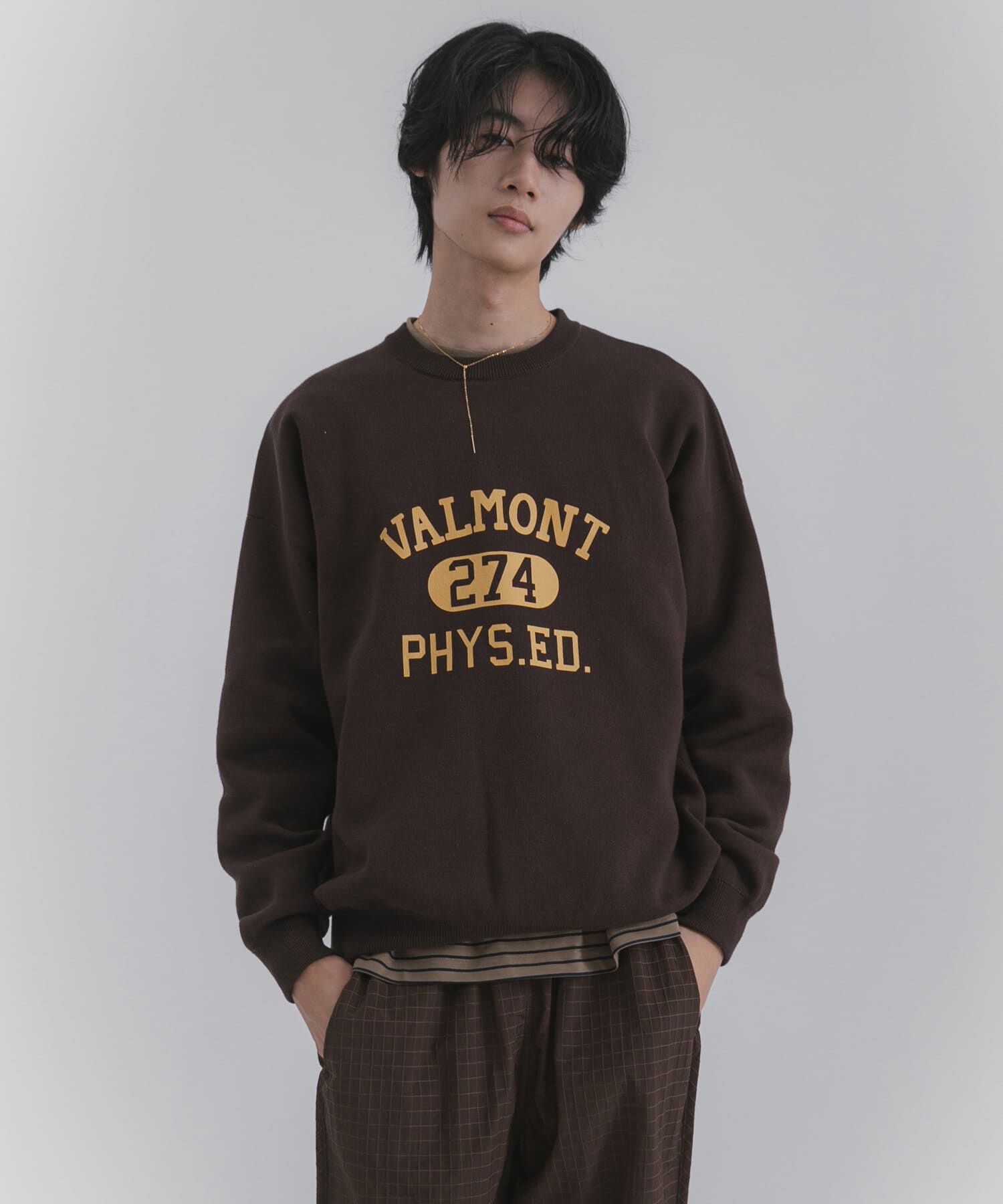 SENSE OF PLACE by URBAN RESEARCH「スウェットライクカレッジロゴニット」|ニット・セーター|