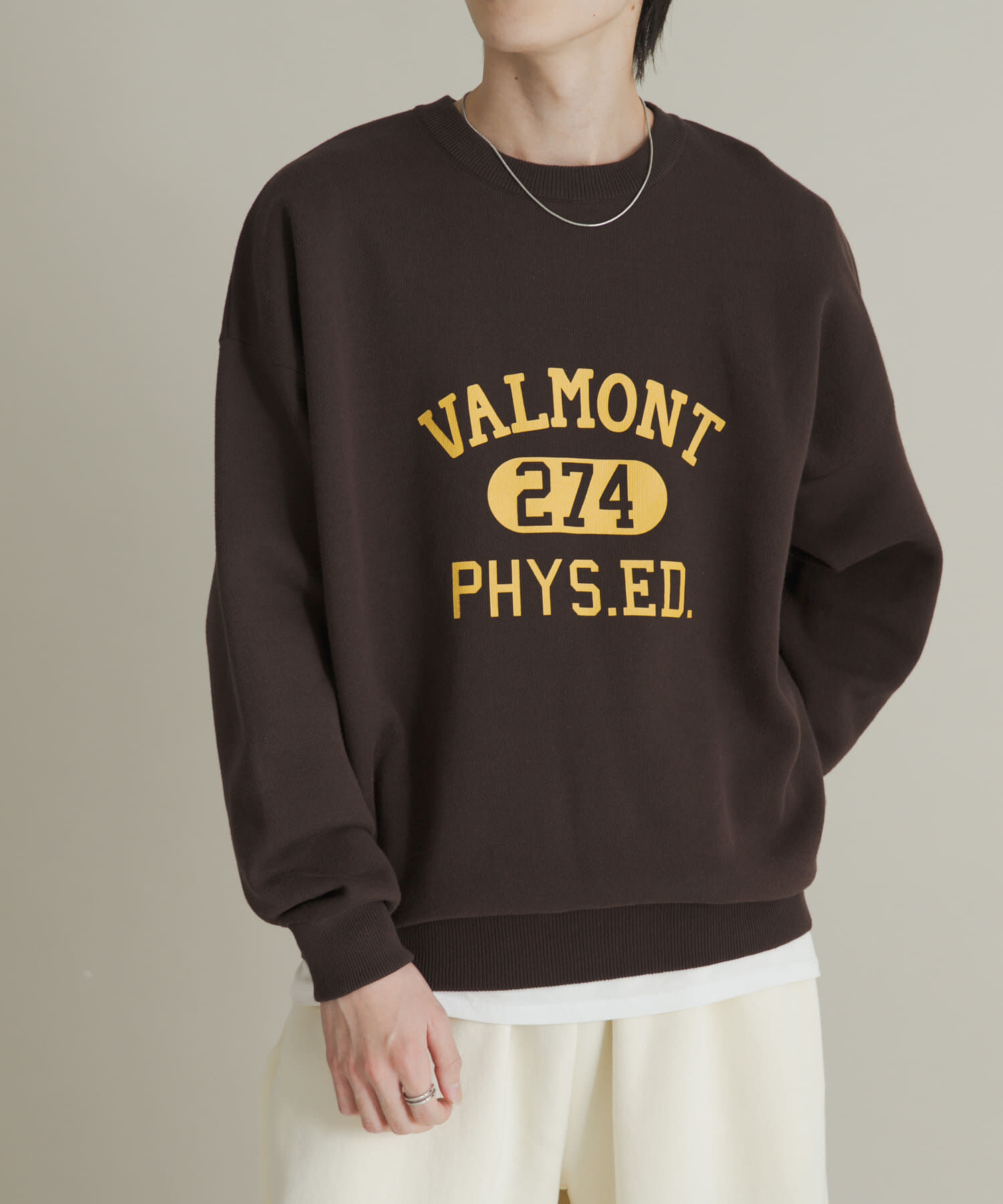 SENSE OF PLACE by URBAN RESEARCH「スウェットライクカレッジロゴニット」|ニット・セーター|