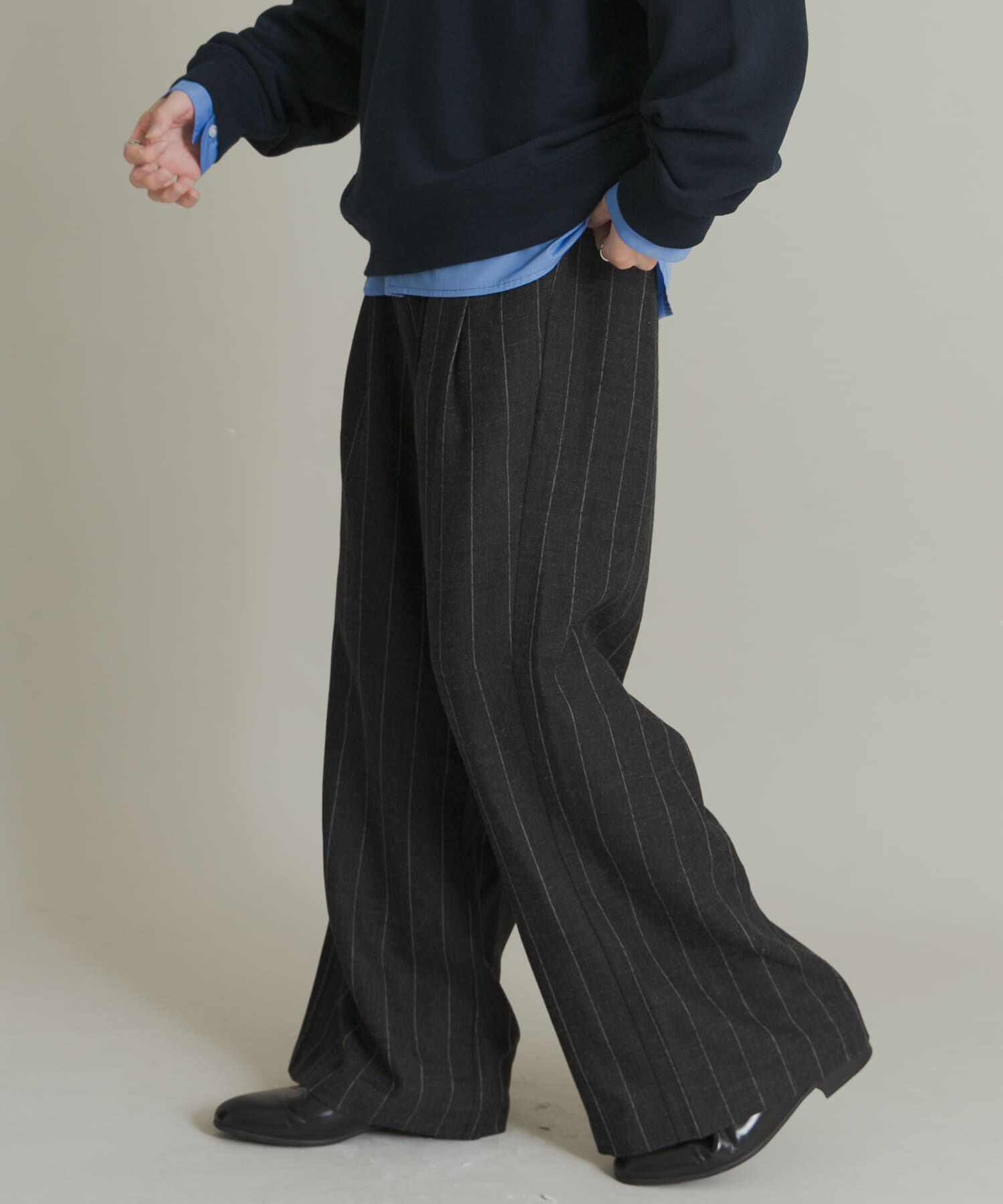 SENSE OF PLACE by URBAN RESEARCH「ウールタッチストライプワイドフレアパンツ」|その他|